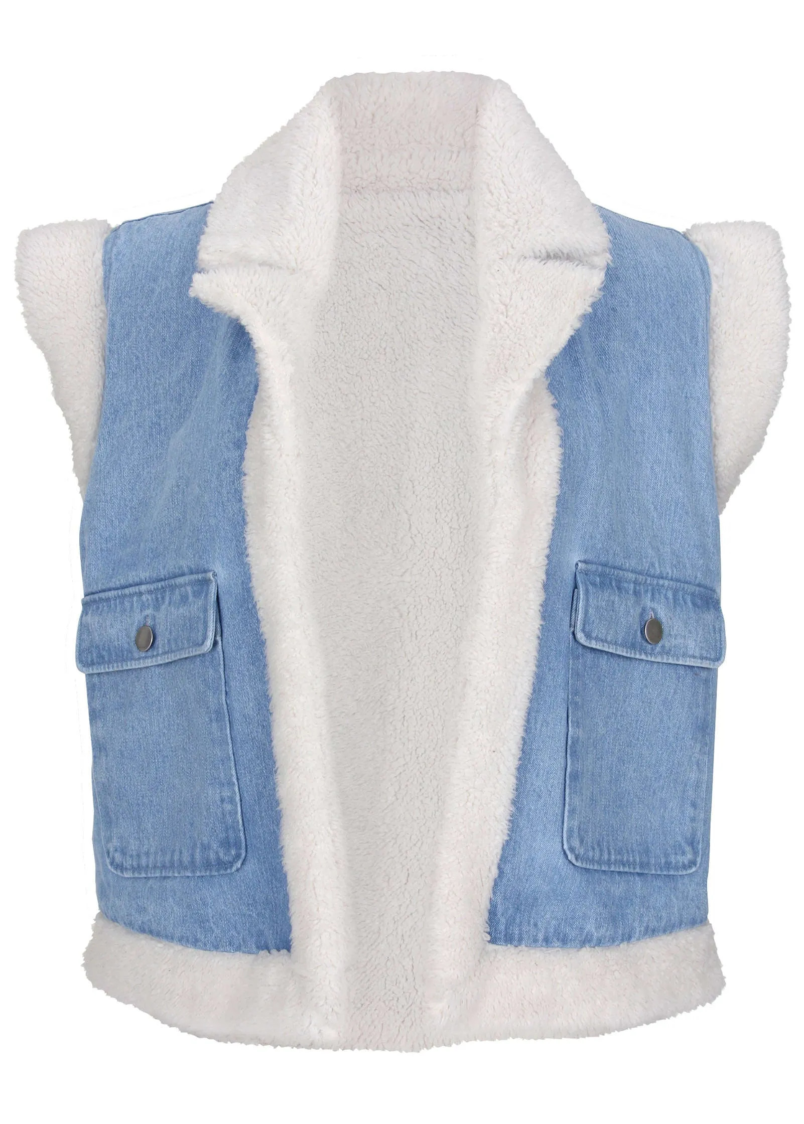 Denim Sherpa Vest - Medium Wash sold by VENUS product image thumbnail 4