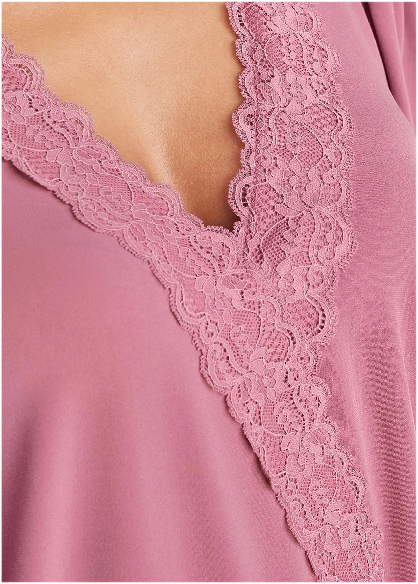 Faux Wrap Lace Trim Blouse - Heather Rose sold by VENUS product image thumbnail 3