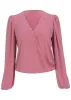 Faux Wrap Lace Trim Blouse - Heather Rose sold by VENUS