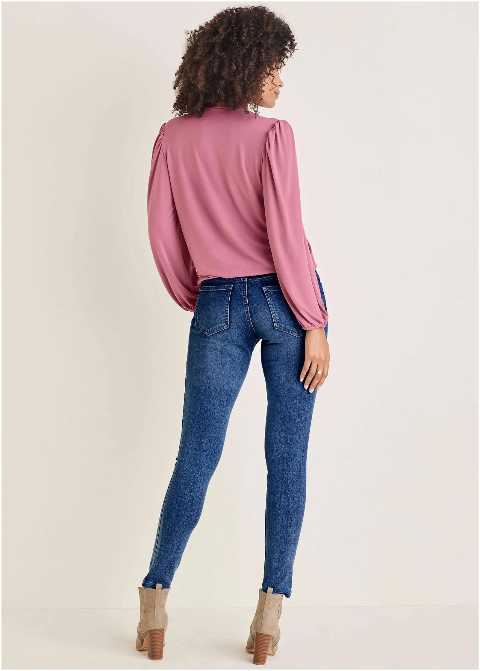 Faux Wrap Lace Trim Blouse - Heather Rose sold by VENUS product image thumbnail 2