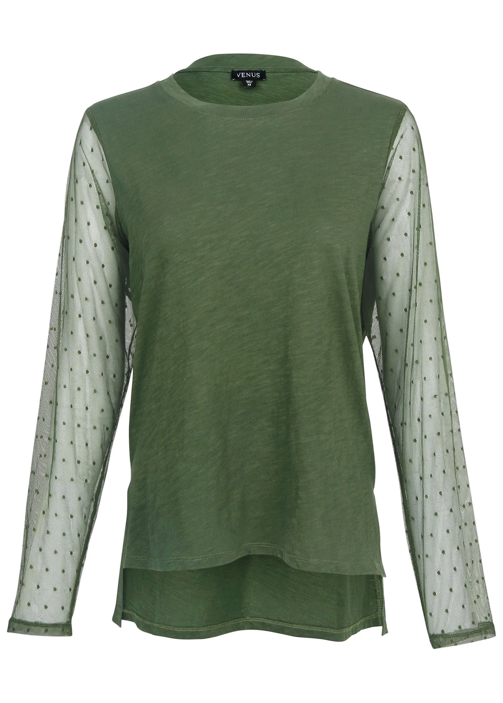 Mesh Sleeve Top - Bronze Green sold by VENUS product image thumbnail 3