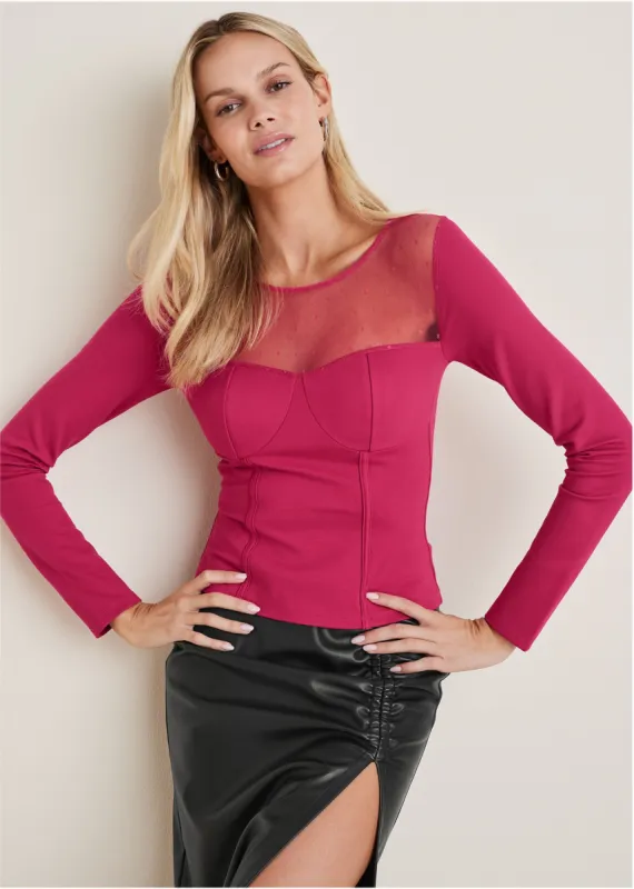 Mesh Long Sleeve Top - Vivacious sold by VENUS