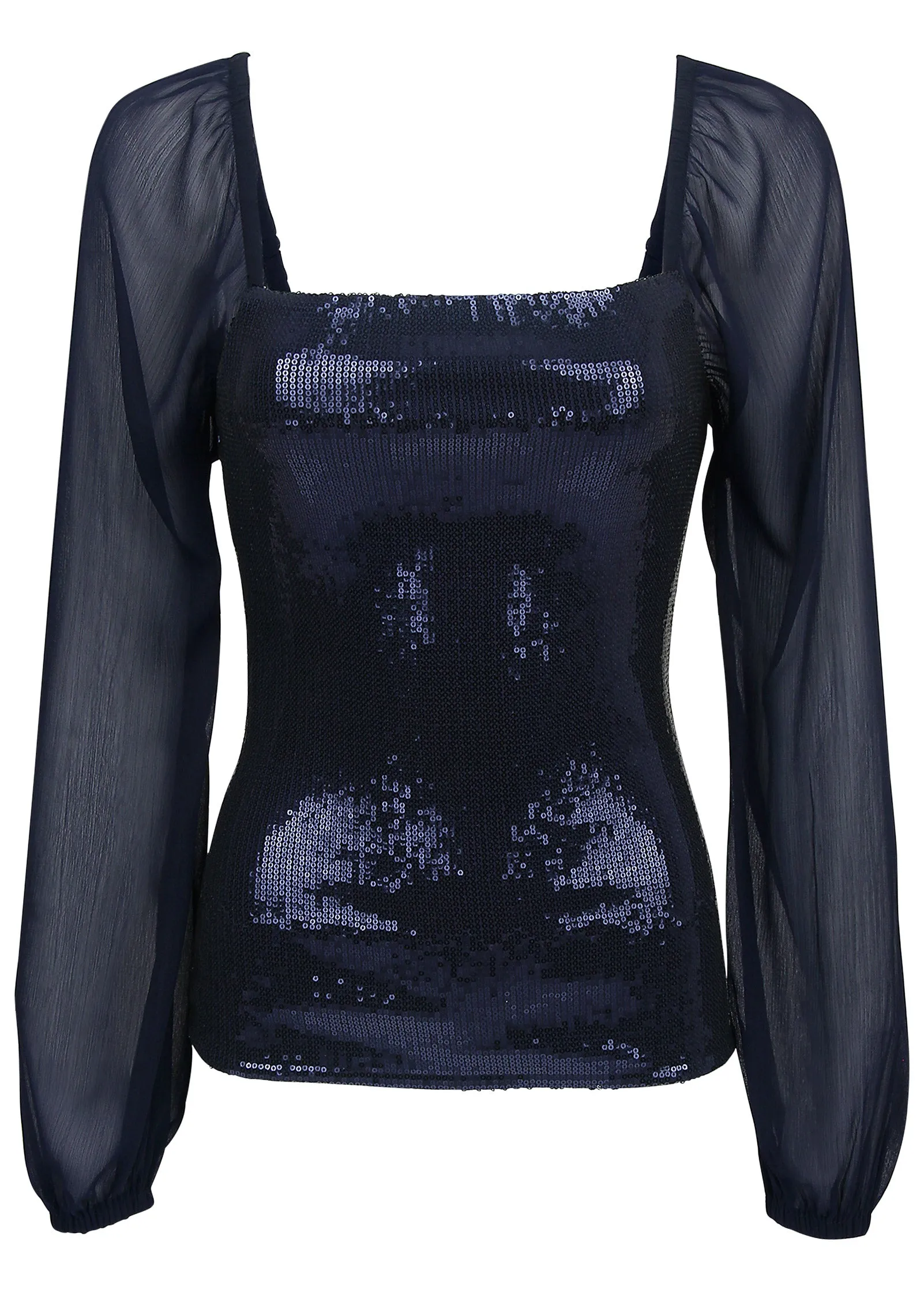 Opulent Sequin Blouse - Navy sold by VENUS product image thumbnail 3