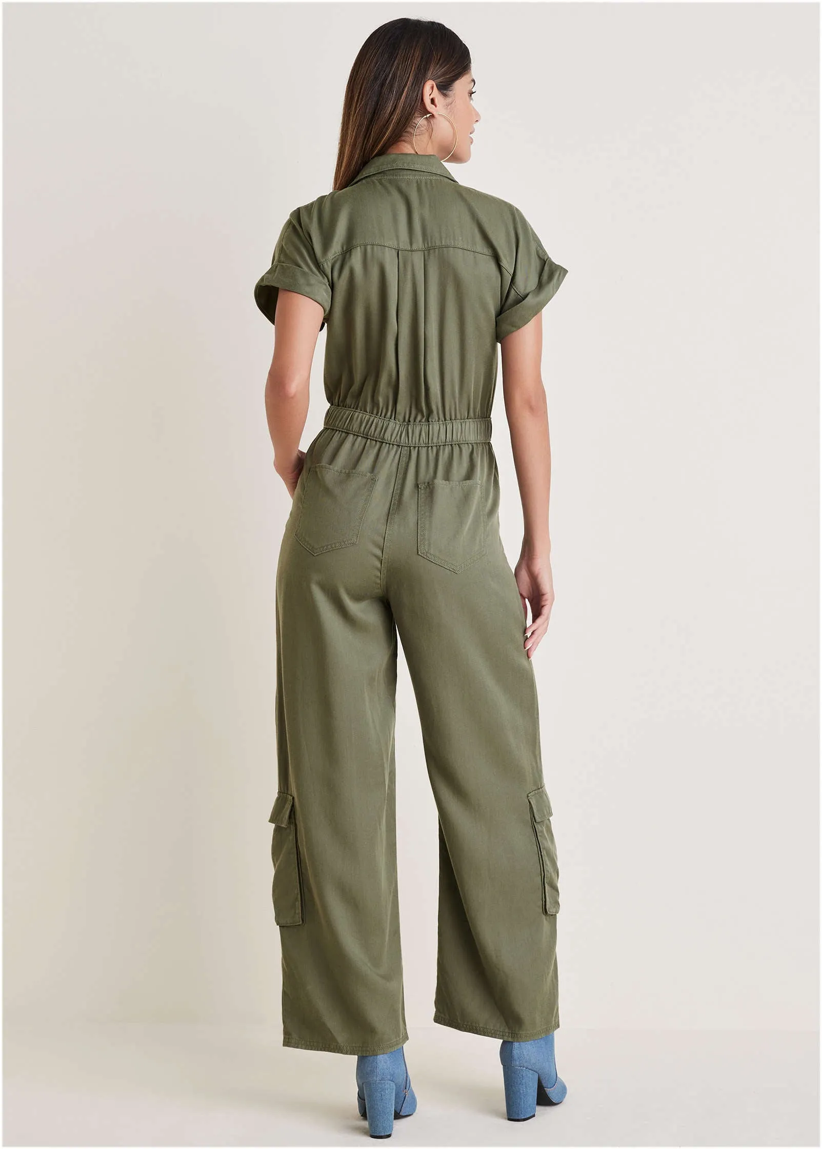 Cargo Utility Jumpsuit - Olive sold by VENUS product image thumbnail 2