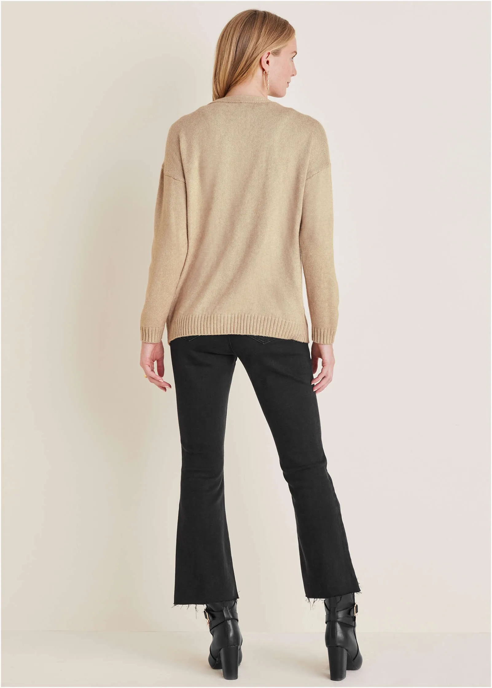 Sequin Heart Cardigan - Oatmeal Multi sold by VENUS product image thumbnail 2