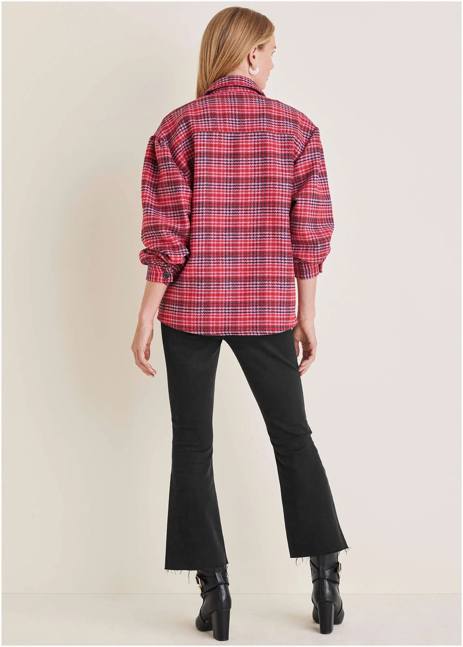 Plaid Shacket - Red Multi sold by VENUS product image thumbnail 2