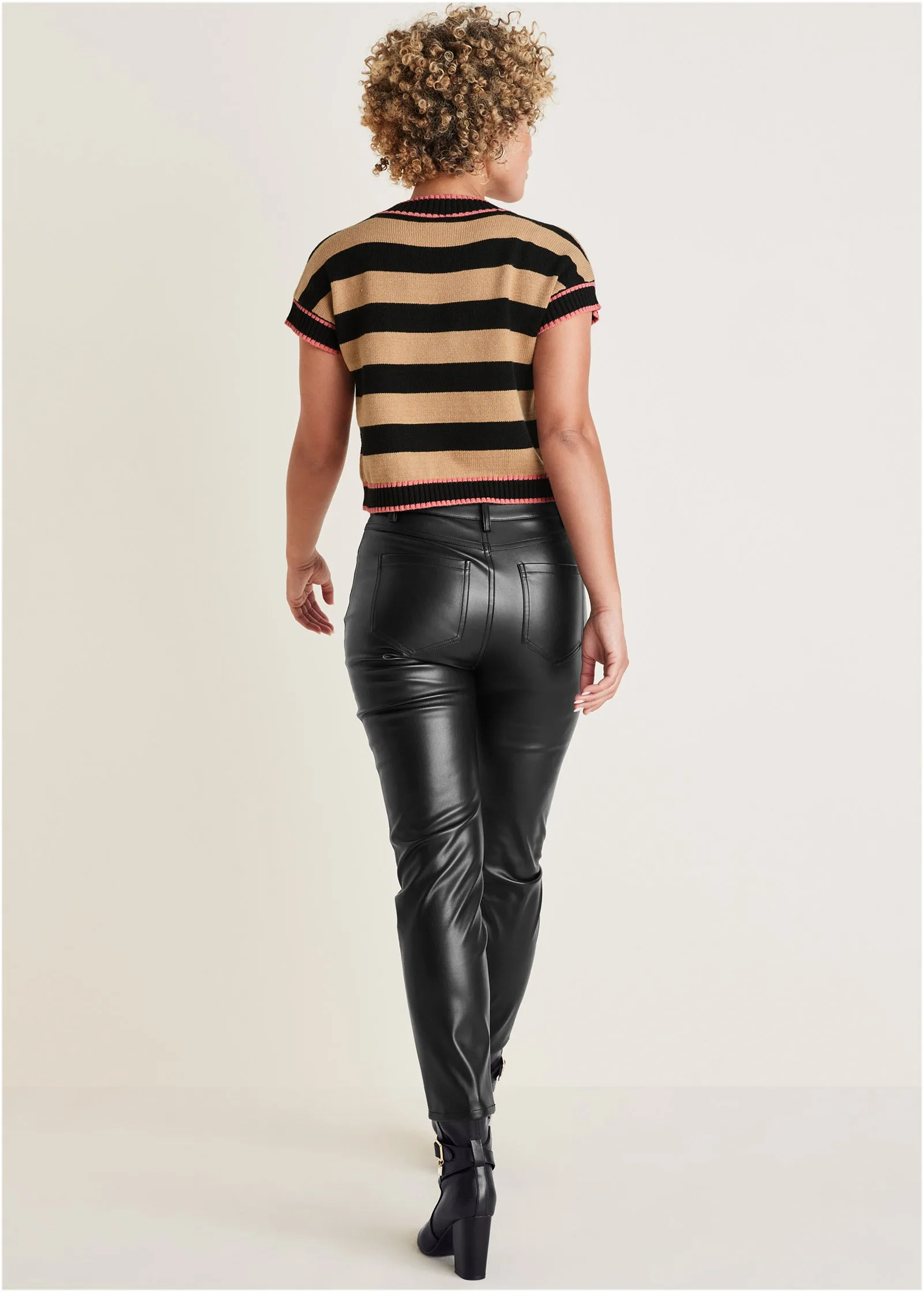 Stripe Sweater Vest - Black & Tan sold by VENUS product image thumbnail 2