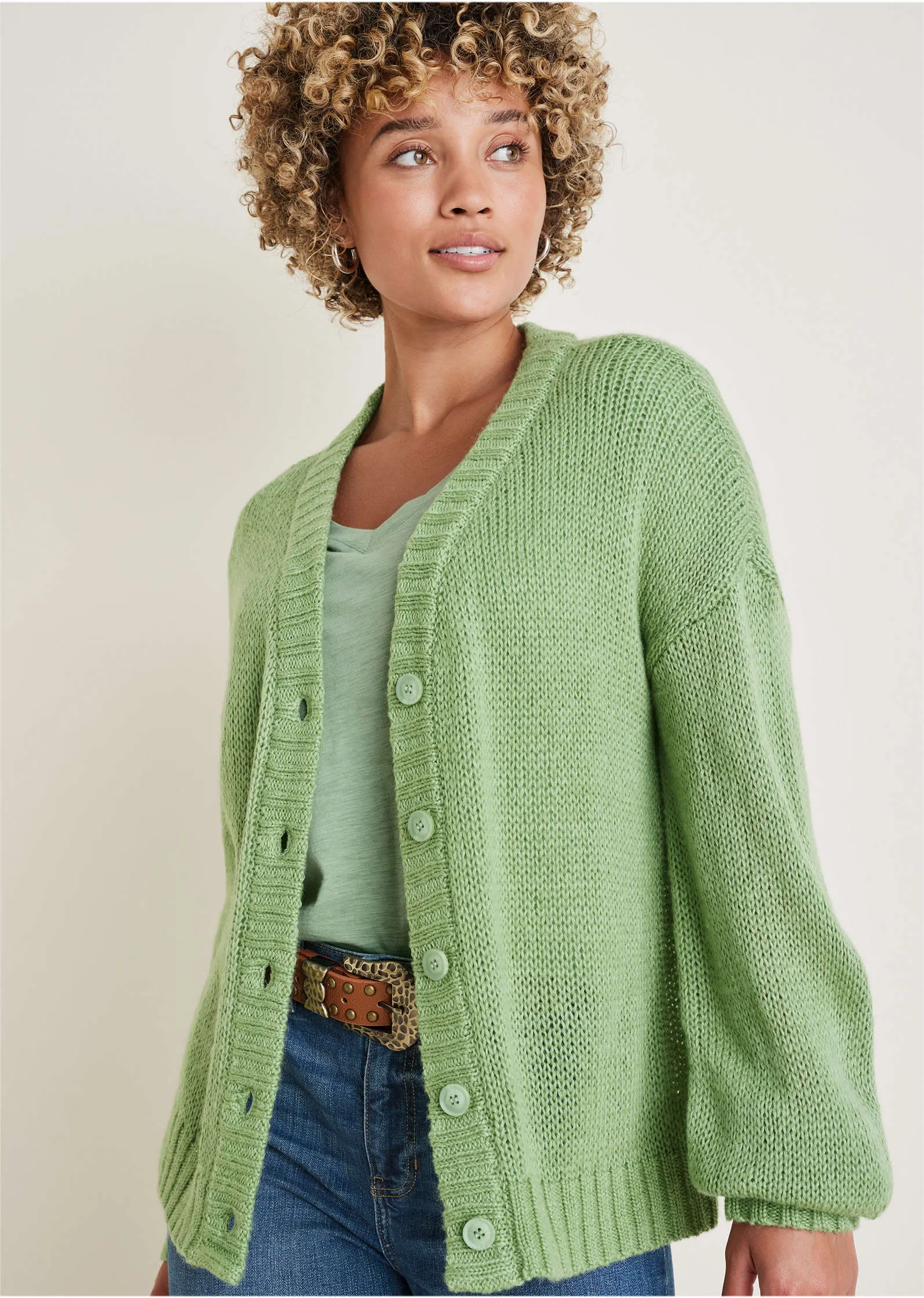 Light Weight Cardigan - Basil sold by VENUS product image thumbnail 4