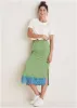 Lace Detail Midi Skirt - Basil sold by VENUS