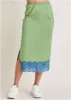 Lace Detail Midi Skirt - Basil sold by VENUS