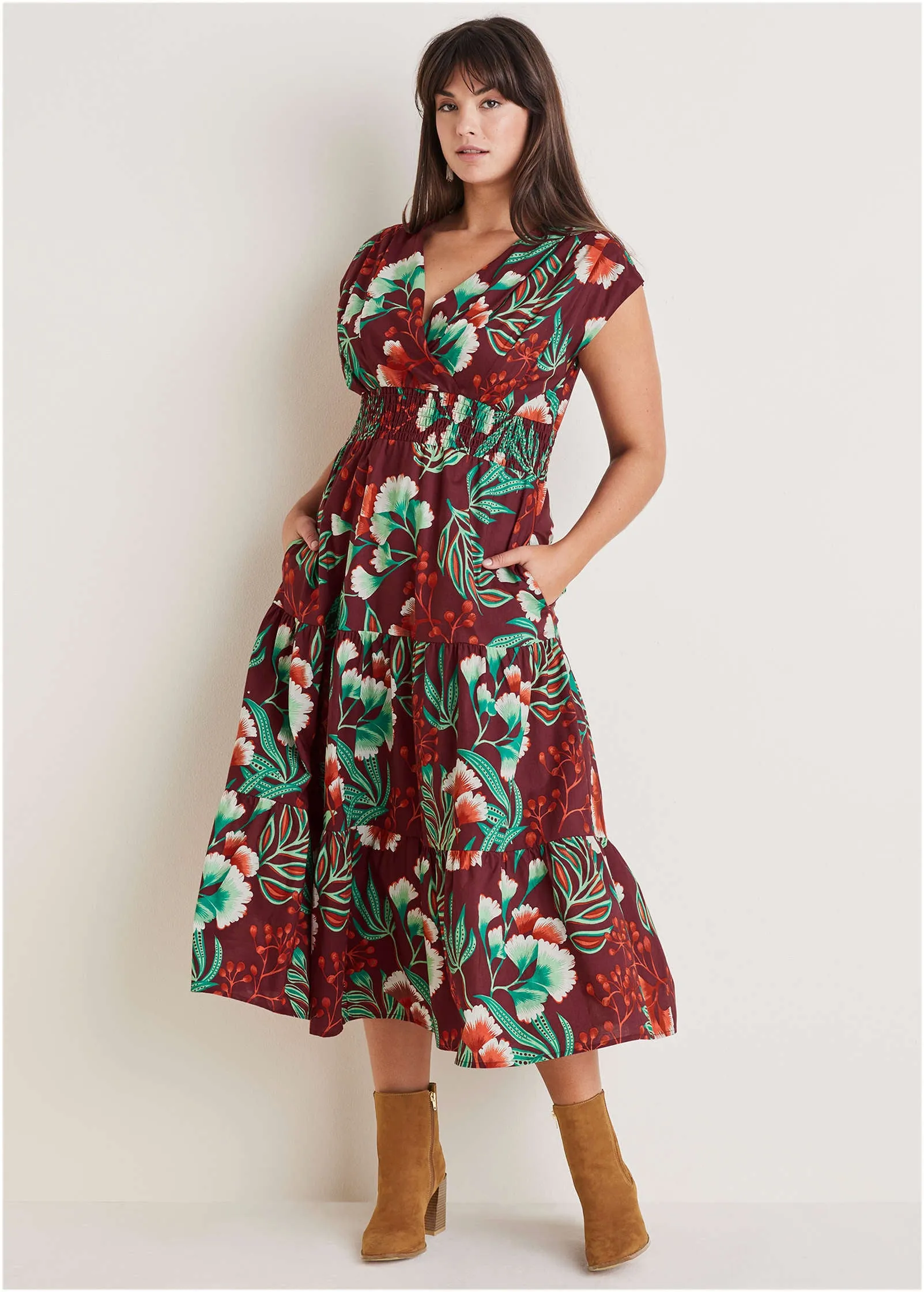 Smocked Waist Maxi Dress - Lake Botanical sold by VENUS product image thumbnail 5