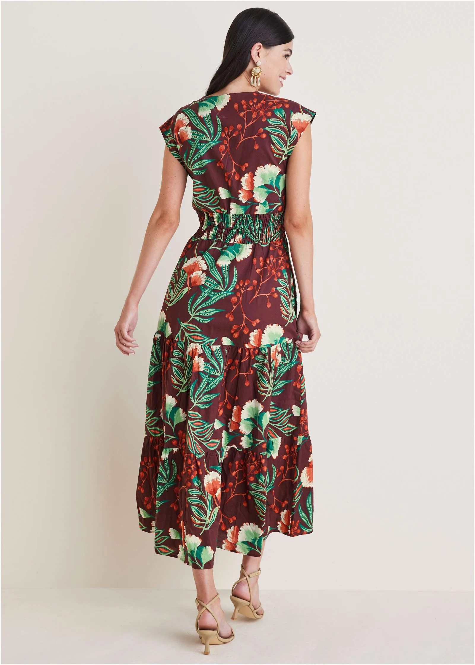 Smocked Waist Maxi Dress - Lake Botanical sold by VENUS product image thumbnail 2