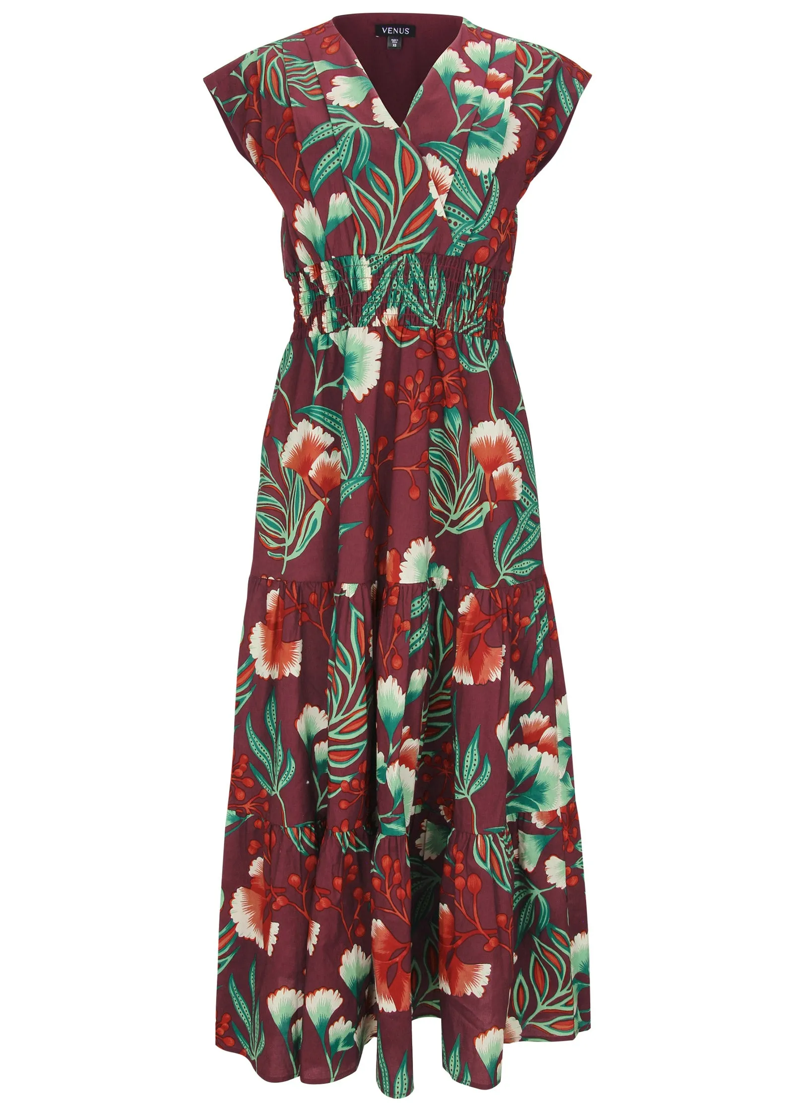 Smocked Waist Maxi Dress - Lake Botanical sold by VENUS product image thumbnail 3