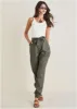 Eyelet Pocket Detail Jogger - Olive sold by VENUS