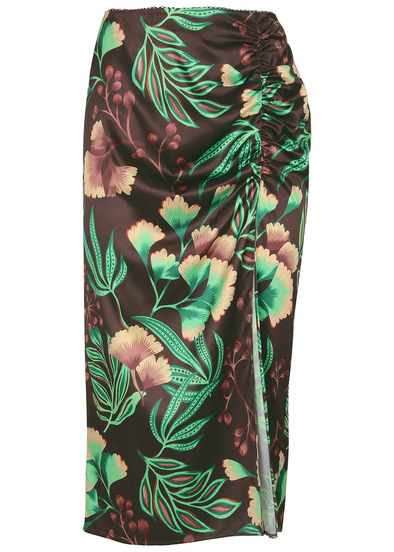 Ruched Detail Midi Skirt - Lake Botanical sold by VENUS product image thumbnail 4