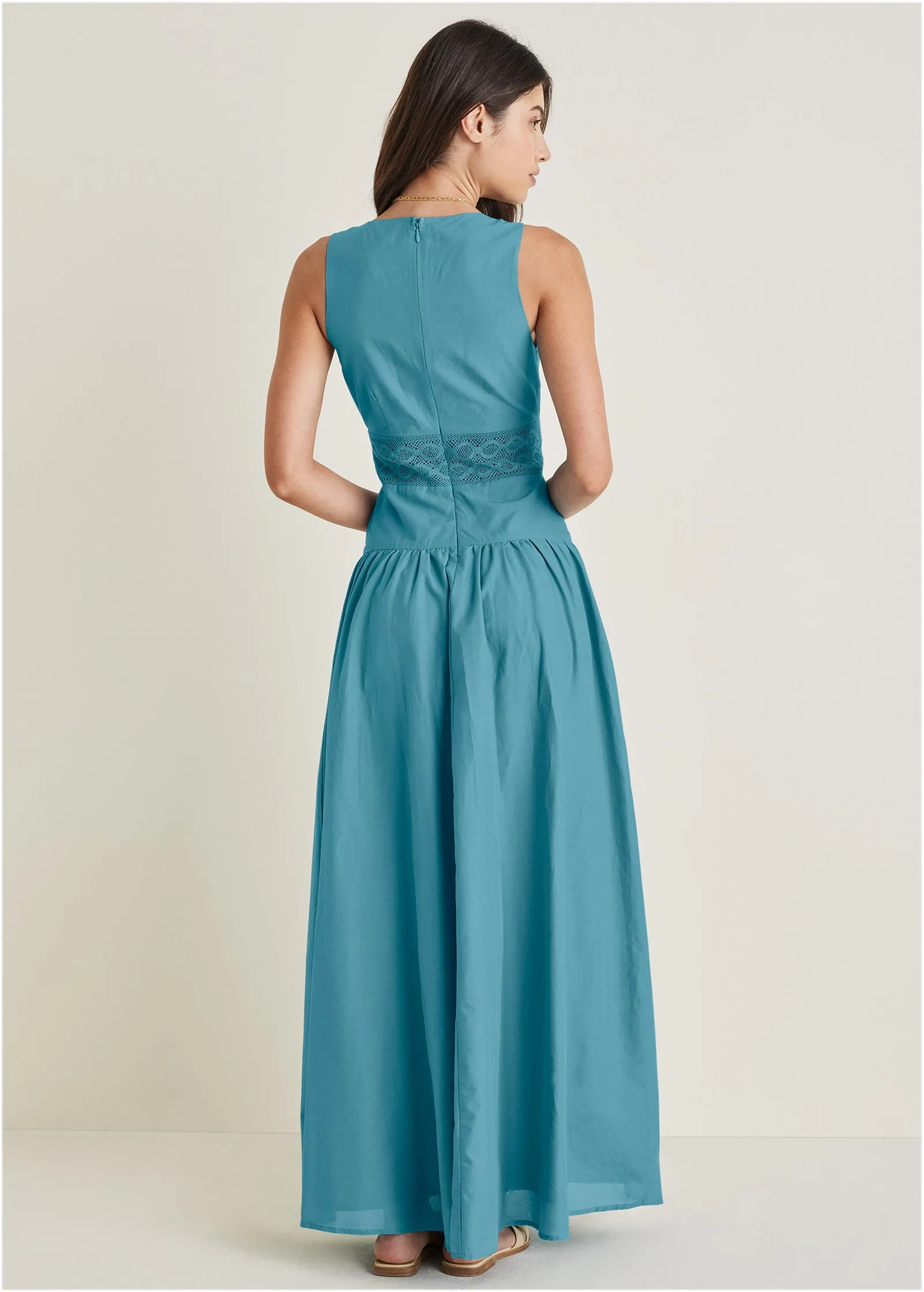 Lace Detail Drop Waist Maxi - Blue sold by VENUS product image thumbnail 2