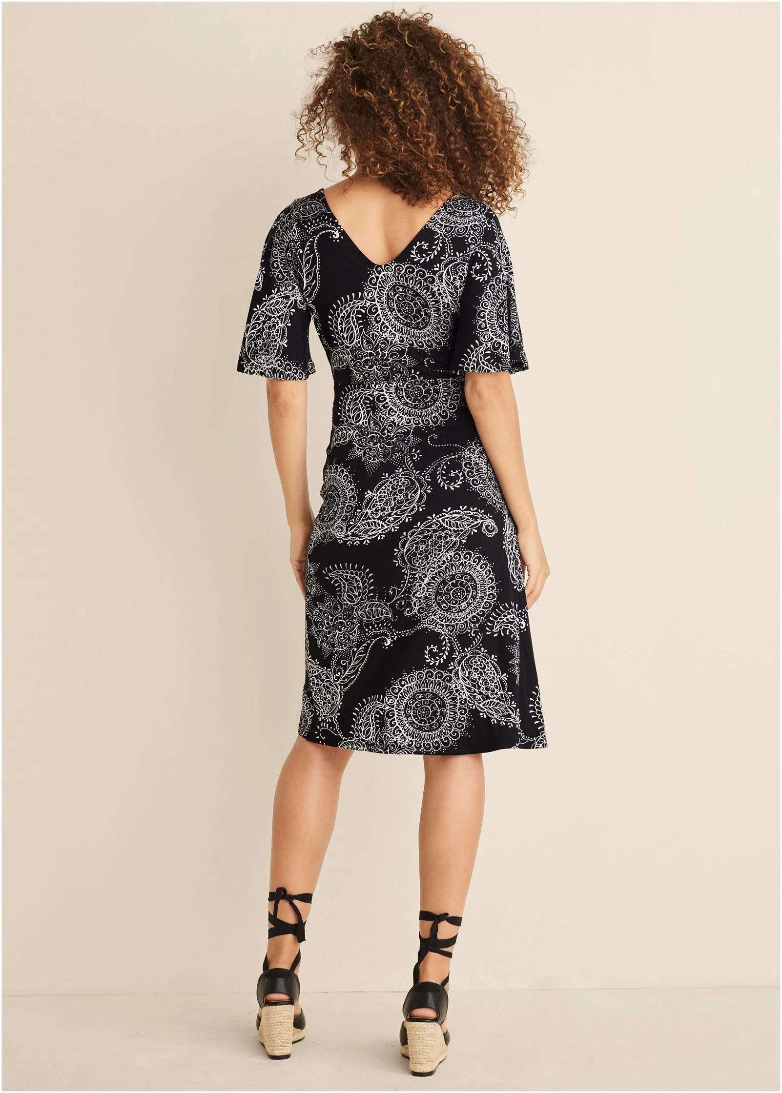 Print Midi Dress - Black & White sold by VENUS product image thumbnail 2