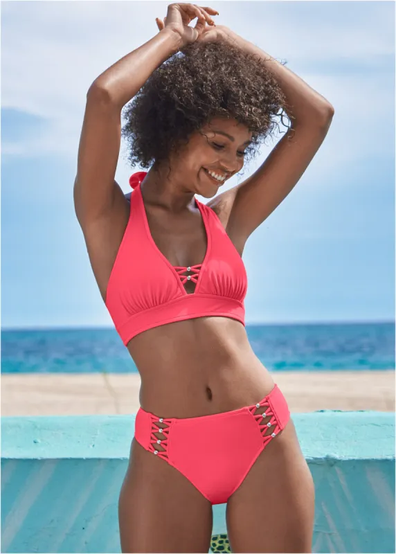 Strappy Halter Top - Sunset Pink sold by VENUS