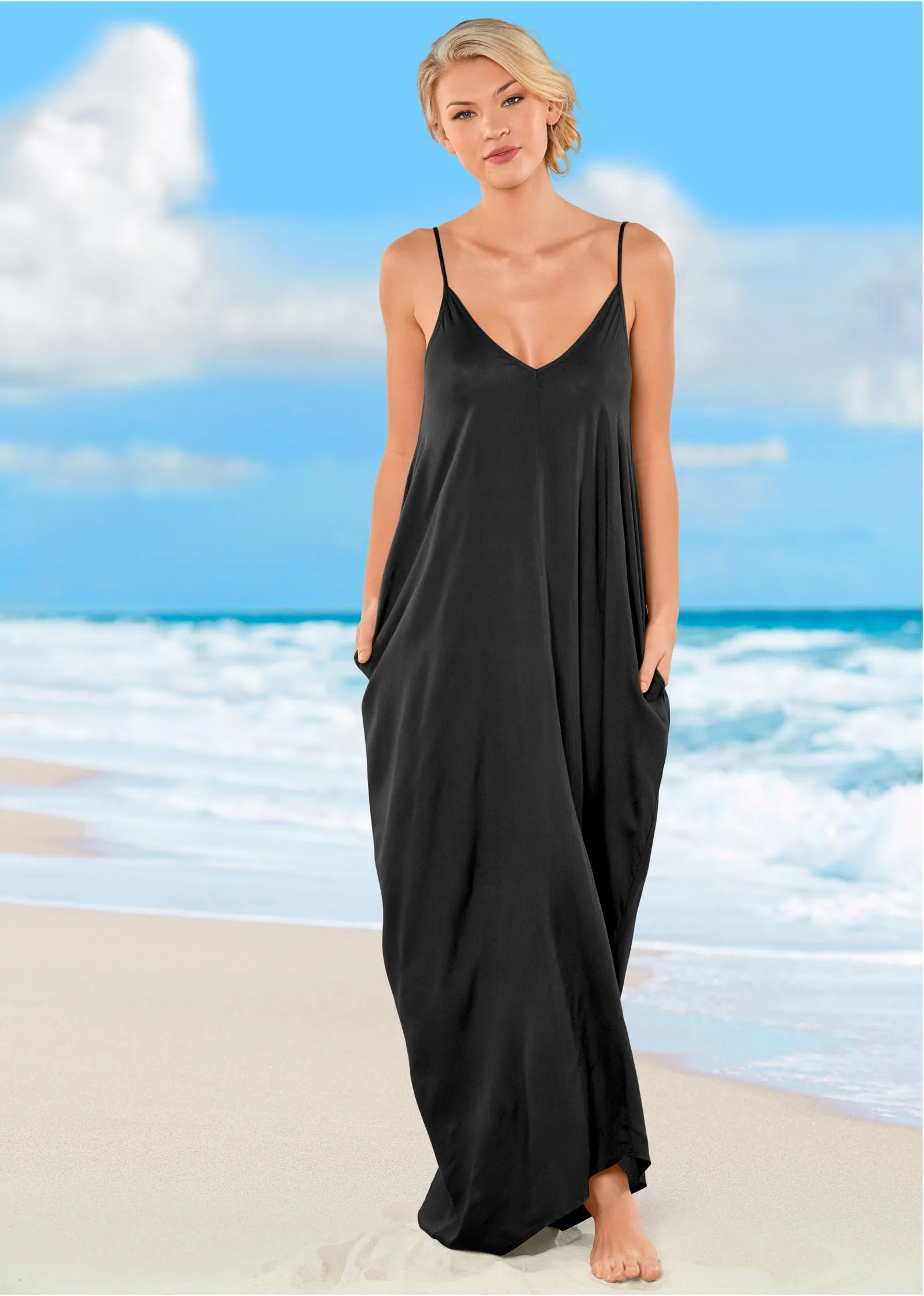 Boho Maxi Dress Cover-Up - Black sold by VENUS