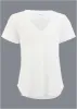 Cotton Slub V-Neck Tee - Off White sold by VENUS