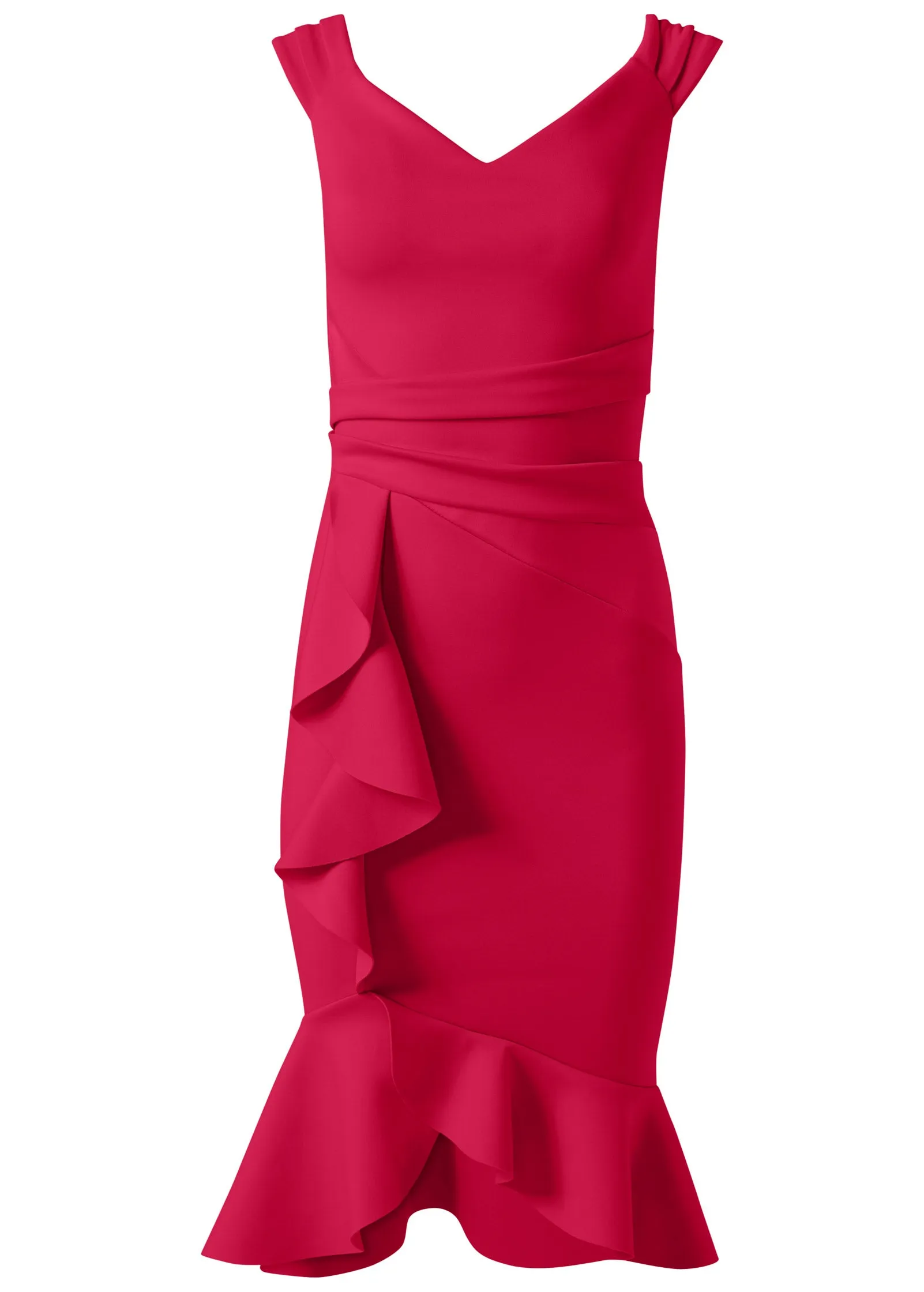 Ruffle Detail Dress - Barberry sold by VENUS