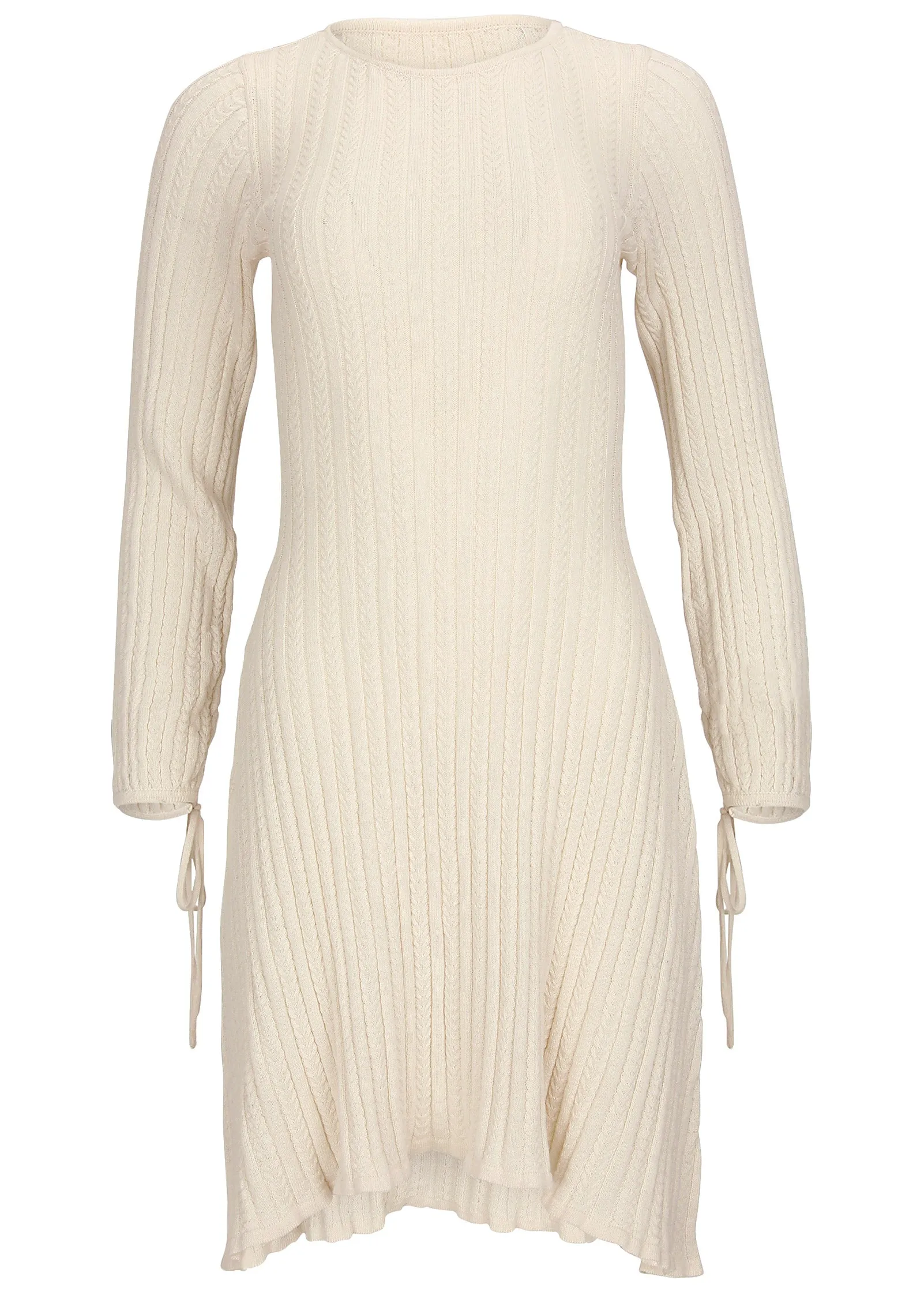 Tie Detail Sweater Mini Dress - Off White sold by VENUS product image thumbnail 3