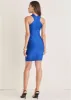 Cross Neck Bandage Mini Dress - Blue sold by VENUS