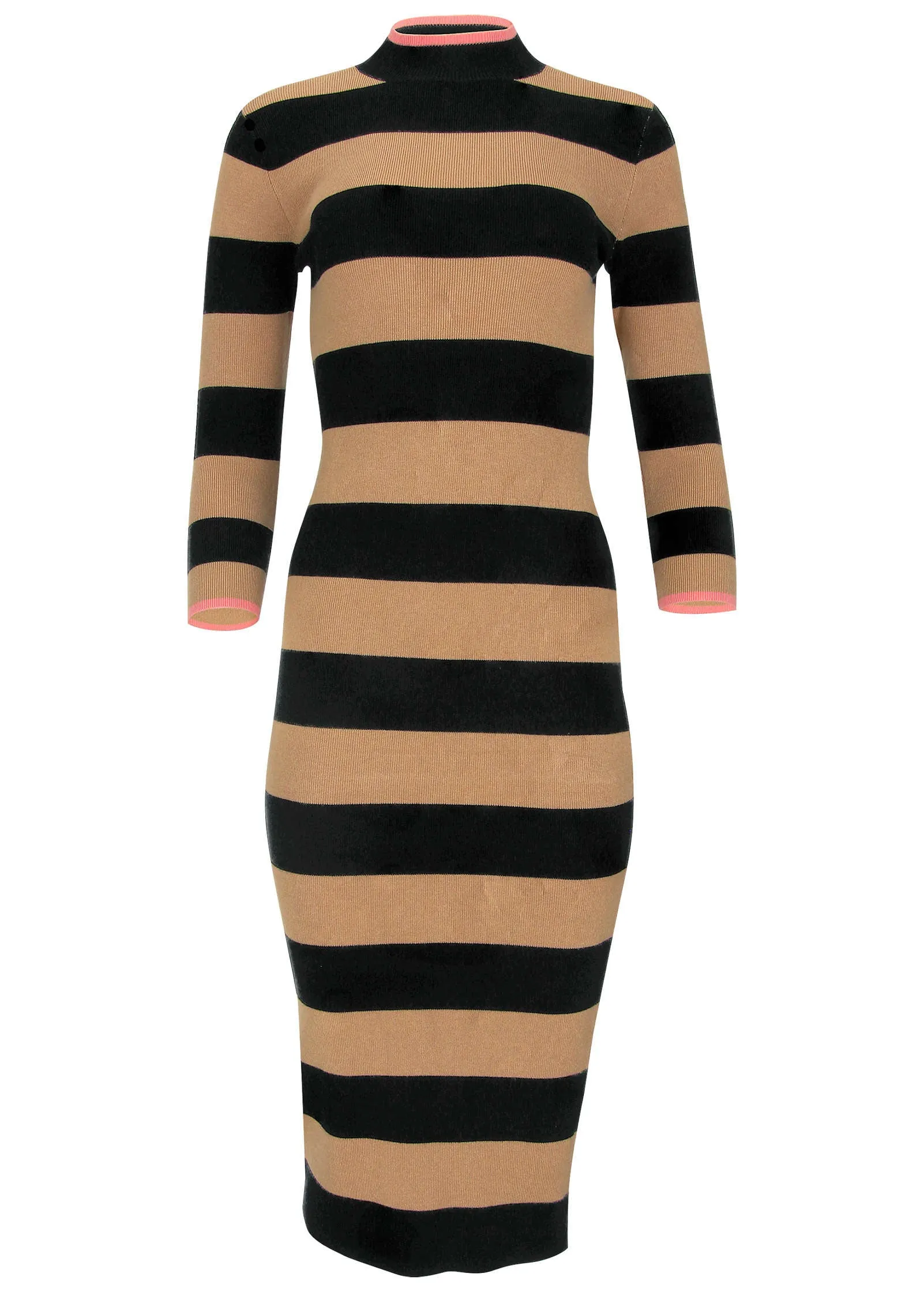 Stripe Midi Sweater Dress - Black & Tan sold by VENUS product image thumbnail 4