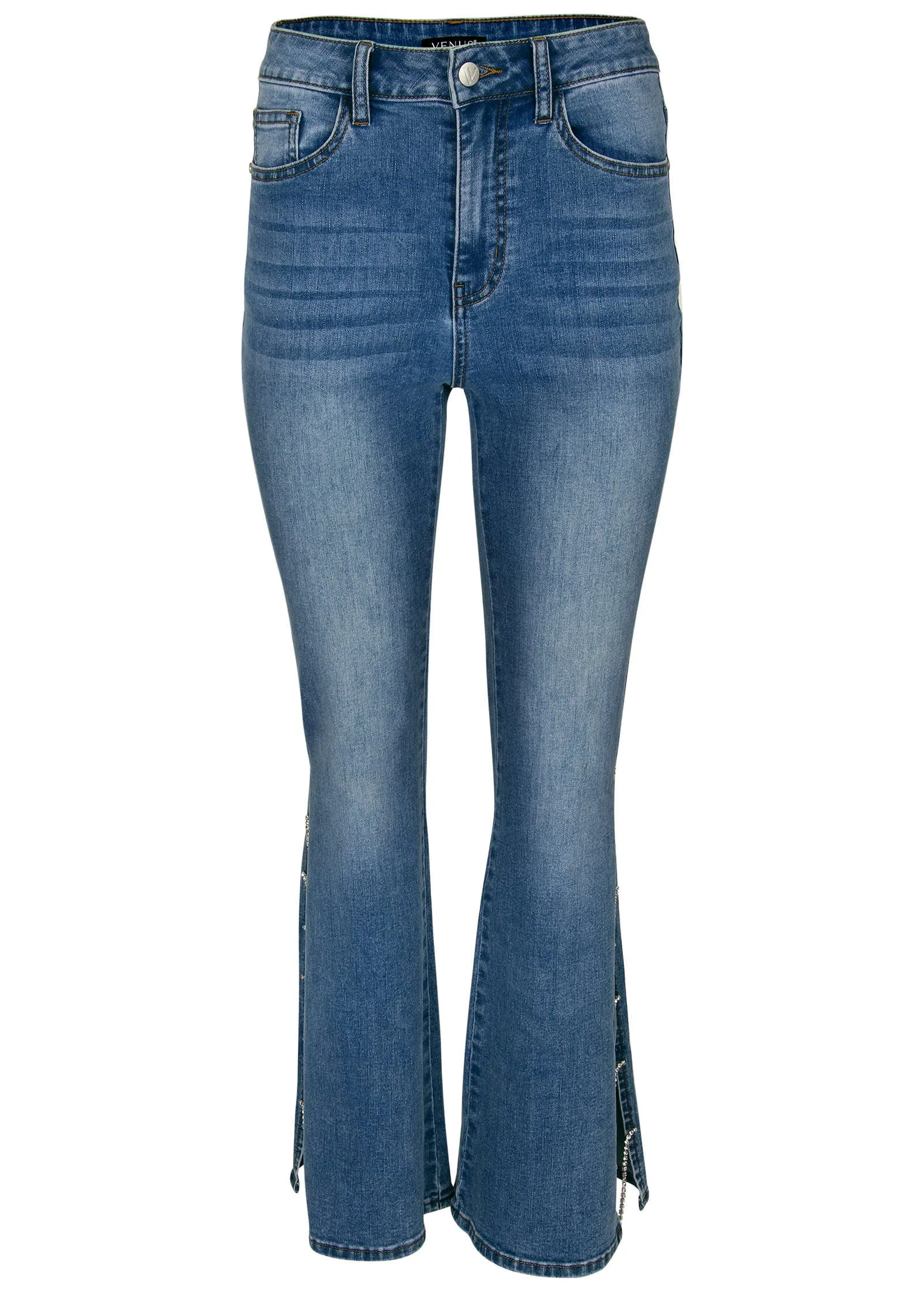 Rhinestone Modern Flare - Medium Wash sold by VENUS