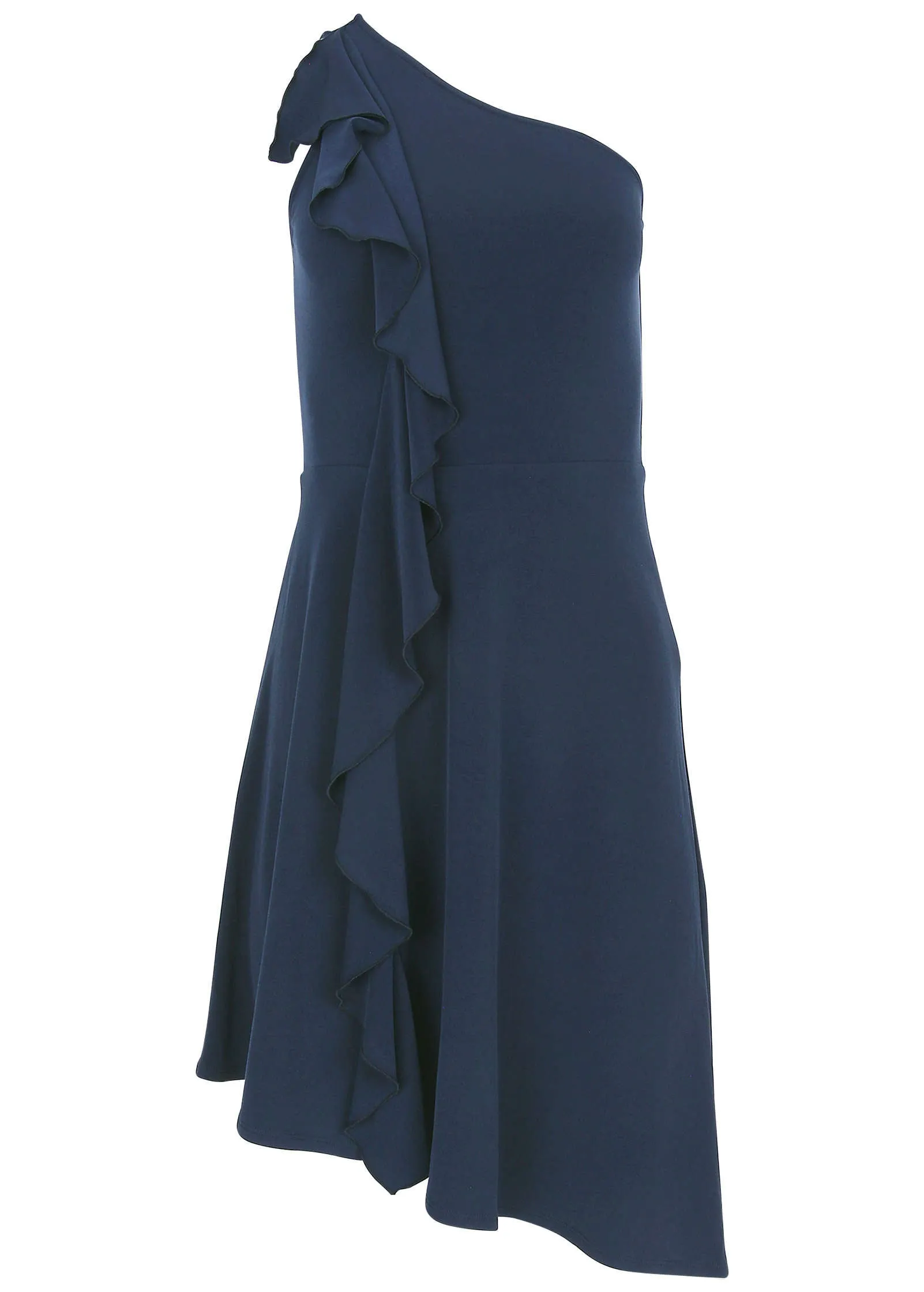 One-Shoulder Ruffle Detail Dress - Navy sold by VENUS product image thumbnail 3