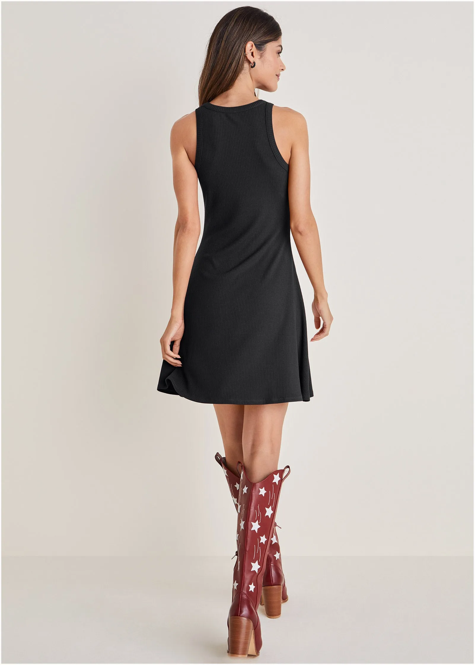 Flexrib Fit And Flare Dress - Black sold by VENUS product image thumbnail 2