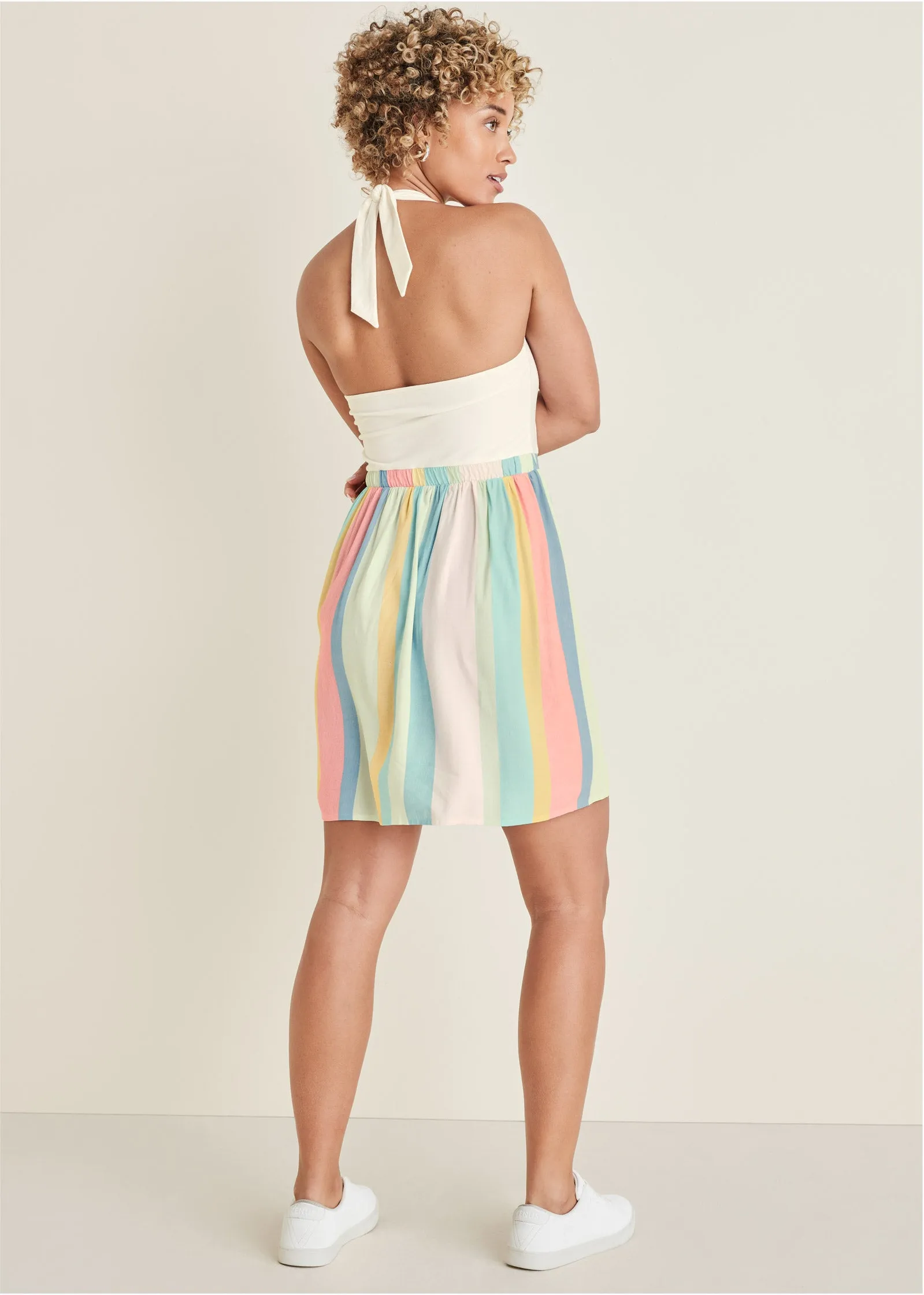Stripe Halter Mini Dress - Boardwalk Stripe sold by VENUS product image thumbnail 2