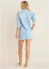 Embellished Collared Shirt - Blue Whisper Stripe sold by VENUS