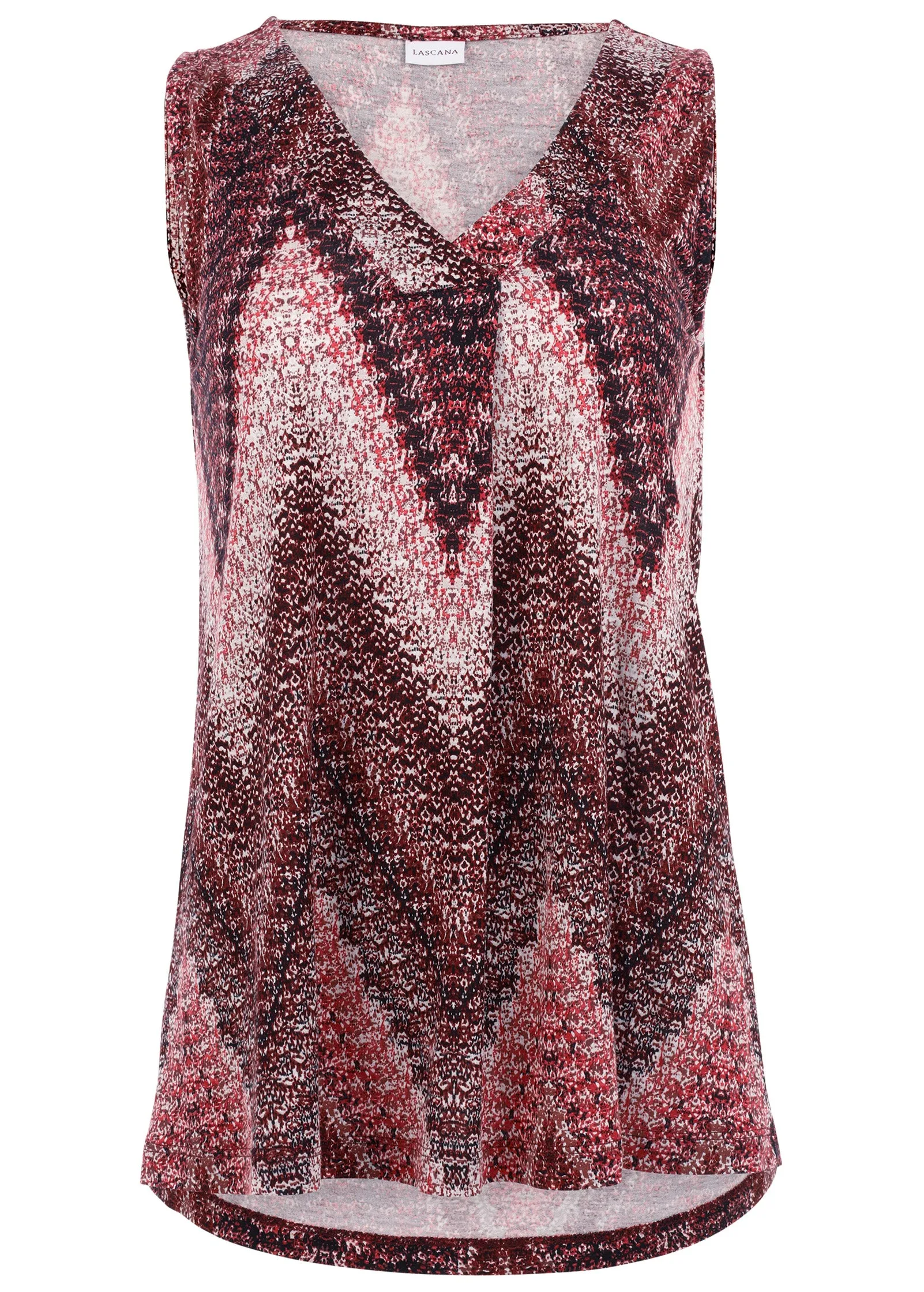 V-Neck Sleeveless Top - Burgundy Multi sold by VENUS product image thumbnail 4