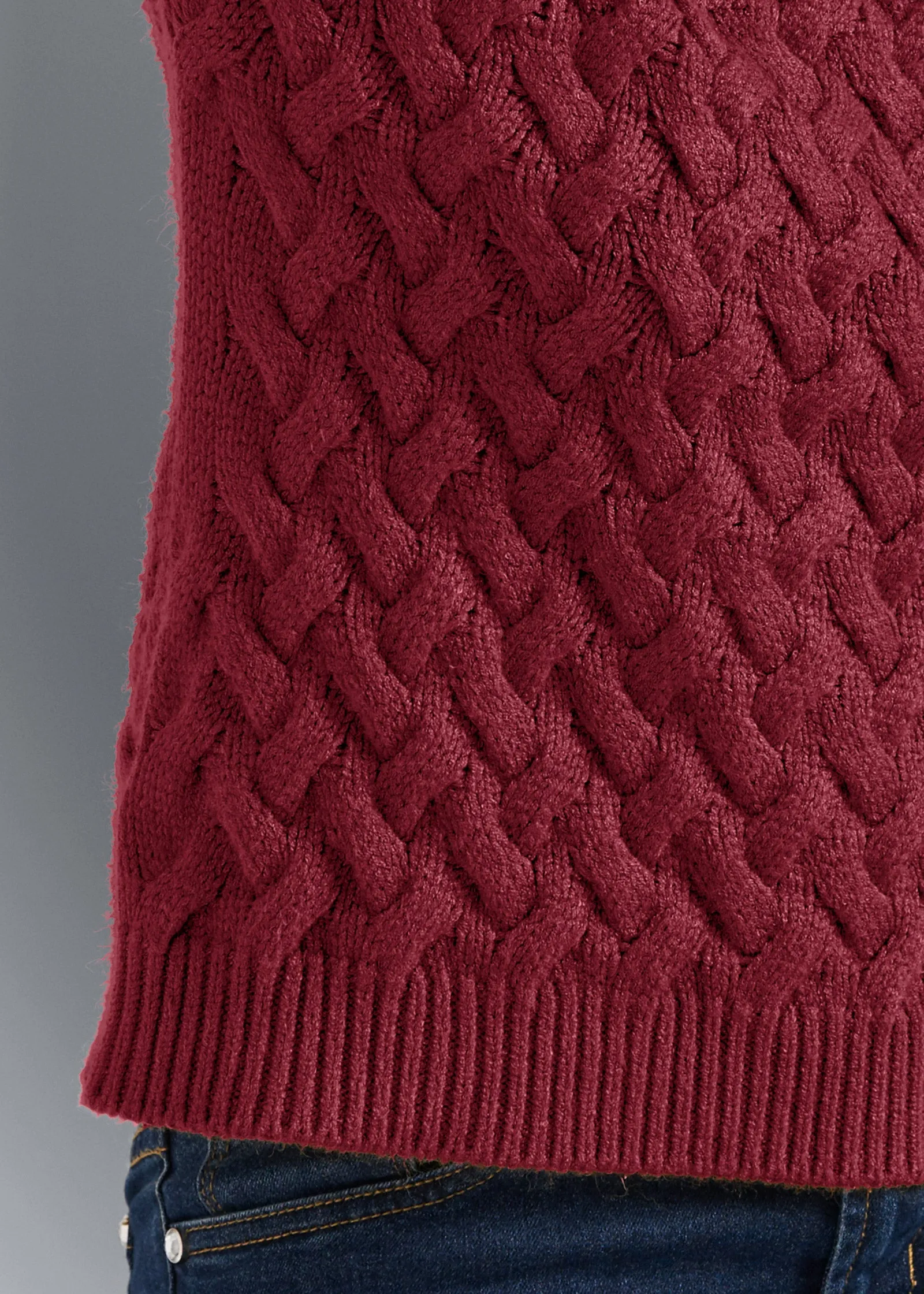Cable Knit Turtleneck Sweater - Red sold by VENUS product image thumbnail 4