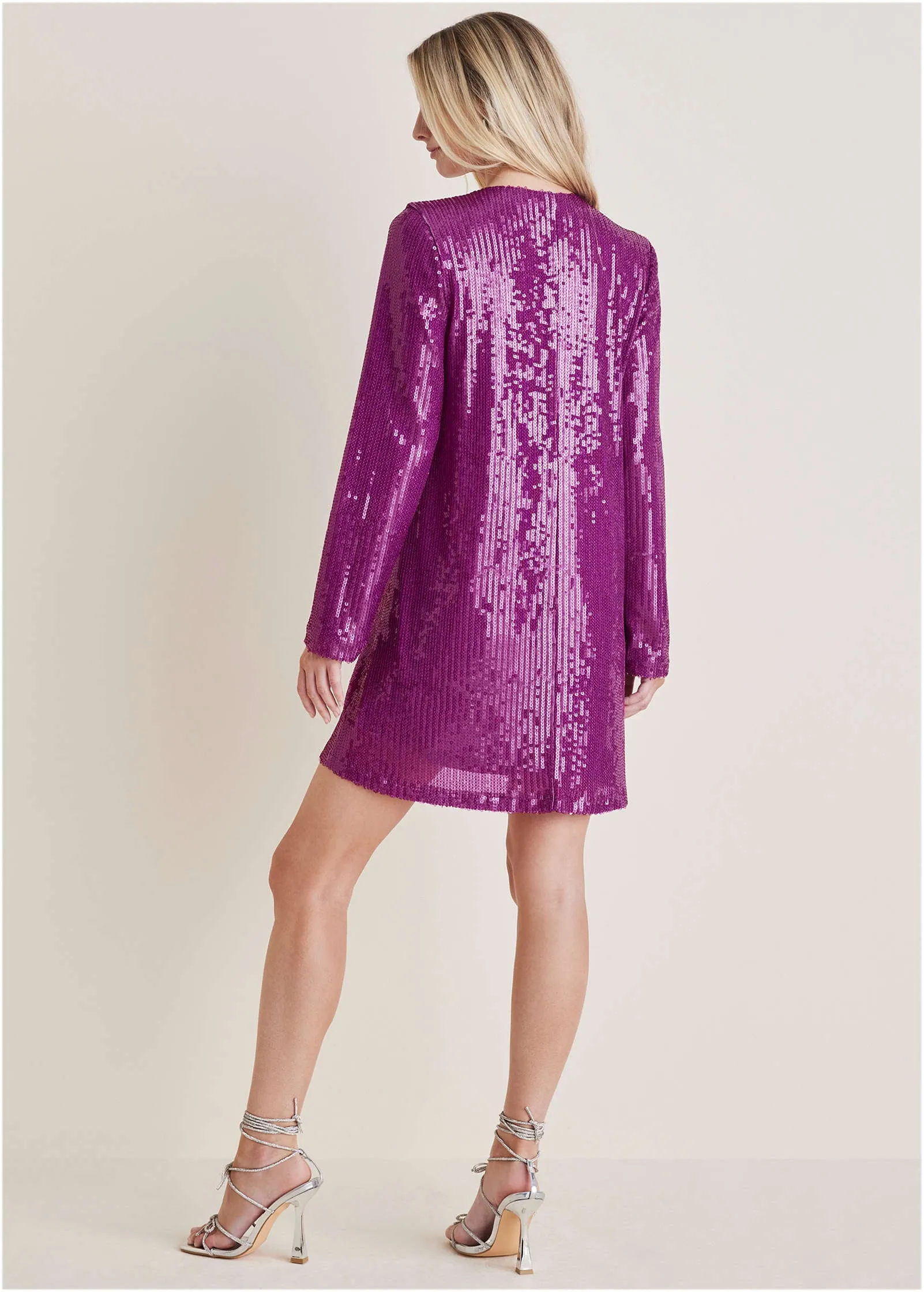 Sequin Long-Sleeve Mini Dress - Cattleya Orchid sold by VENUS product image thumbnail 2