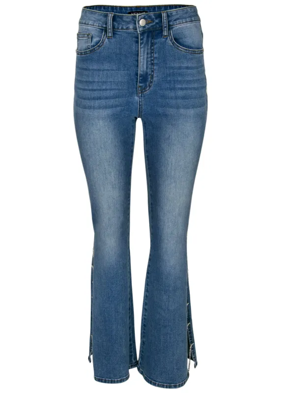 Rhinestone Flare Jeans  - Medium Wash sold by VENUS
