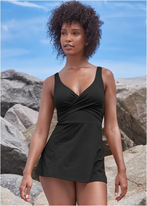 Caress Swim Dress - Black Beauty sold by VENUS