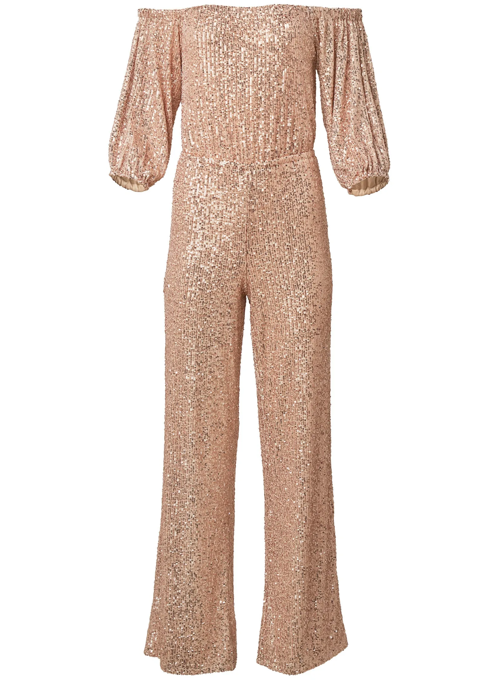 Off-Shoulder Sequin Jumpsuit - Rose Gold sold by VENUS product image thumbnail 5