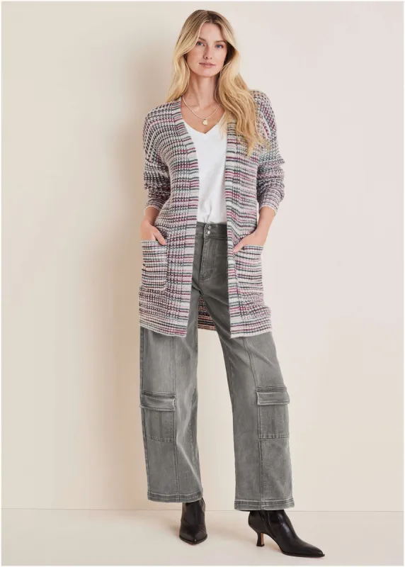 Electric City Cardigan - Pink Multi made by VENUS