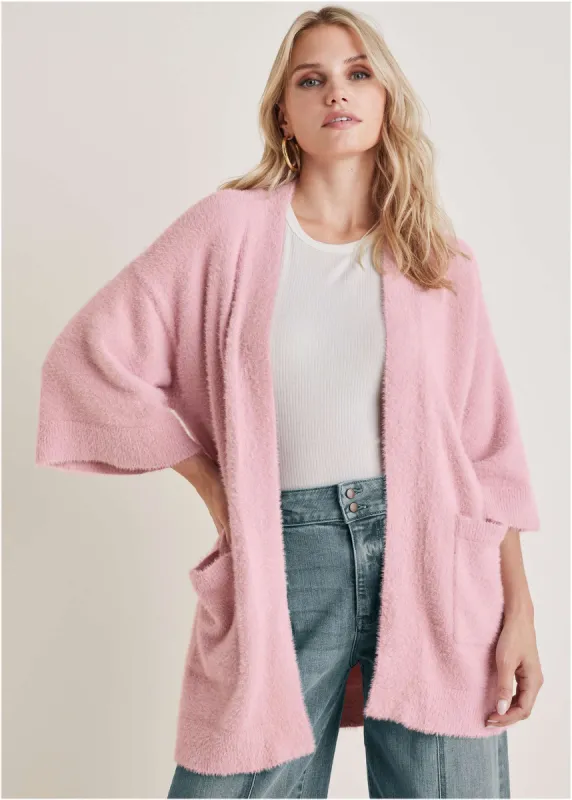 Eyelash Cardigan - Bleached Mauve made by VENUS