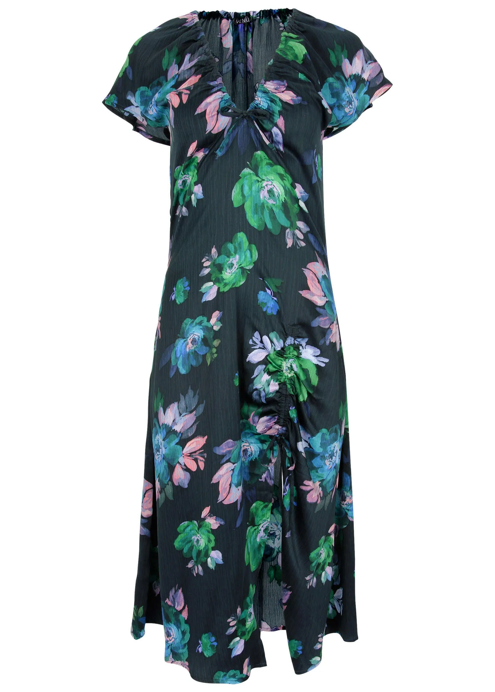 Adjustable Slit Midi Dress - Midnight Garden sold by VENUS product image thumbnail 3