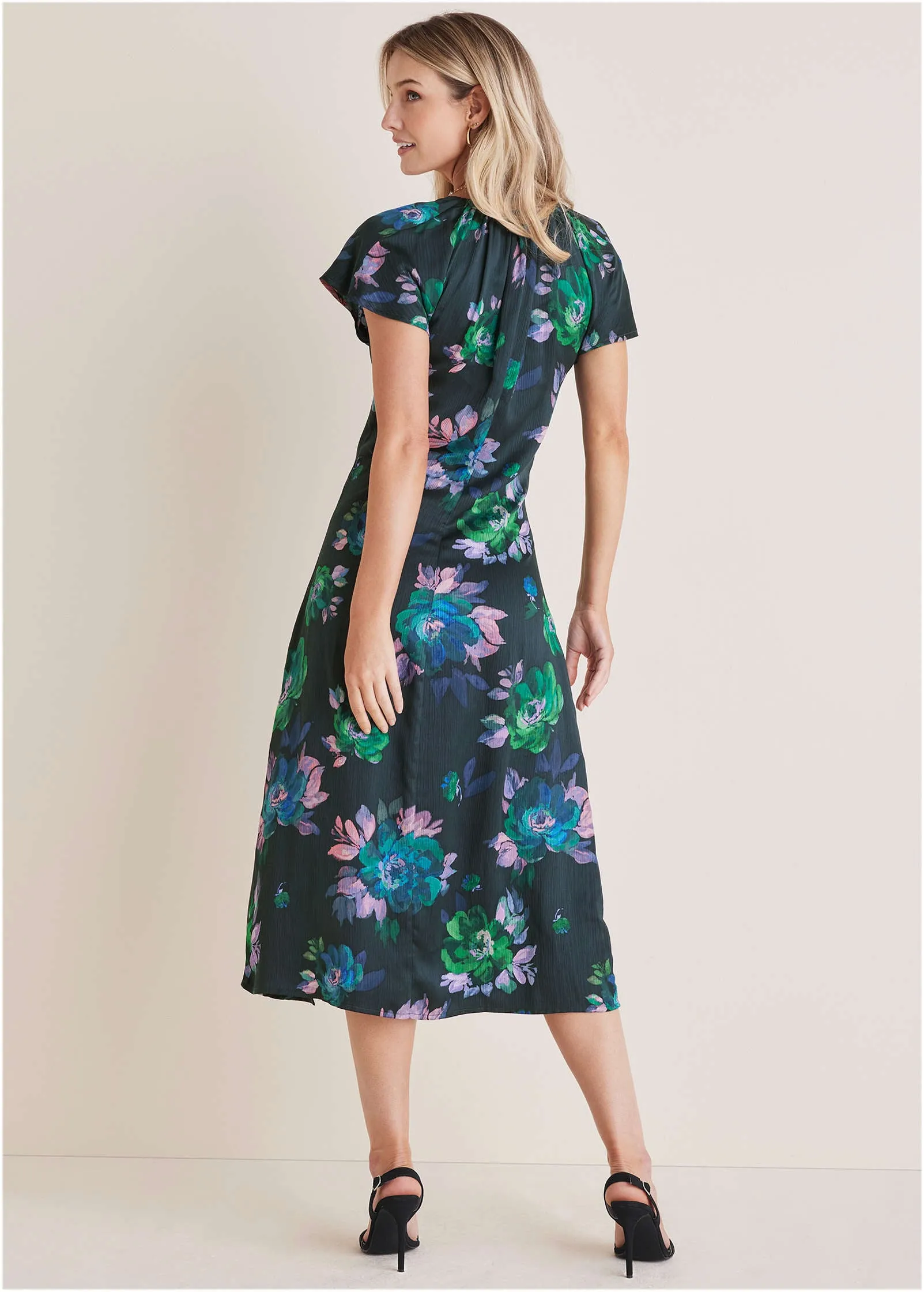 Adjustable Slit Midi Dress - Midnight Garden sold by VENUS product image thumbnail 2