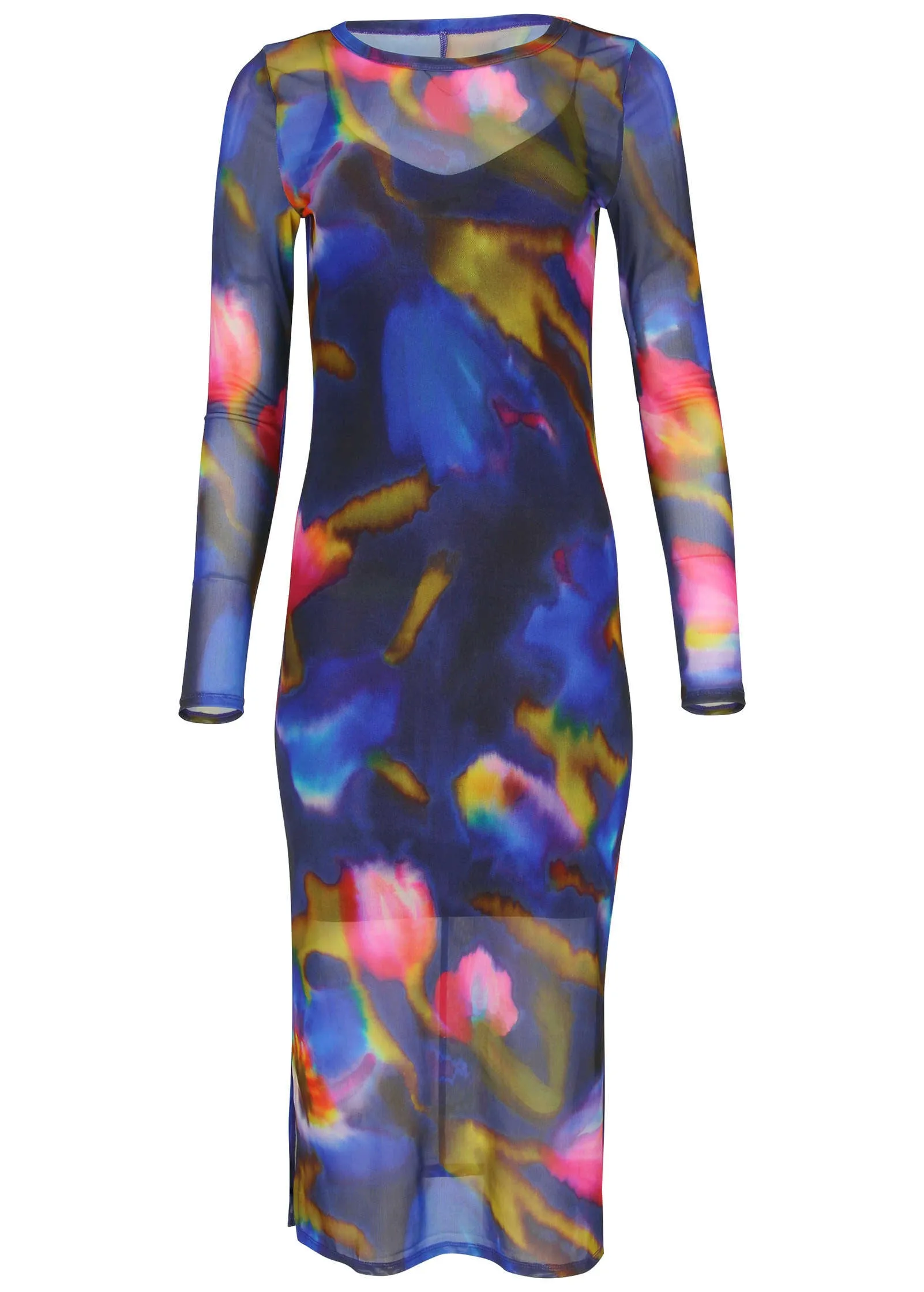 Mesh Midi Dress - Watercolor Bouquet sold by VENUS product image thumbnail 3