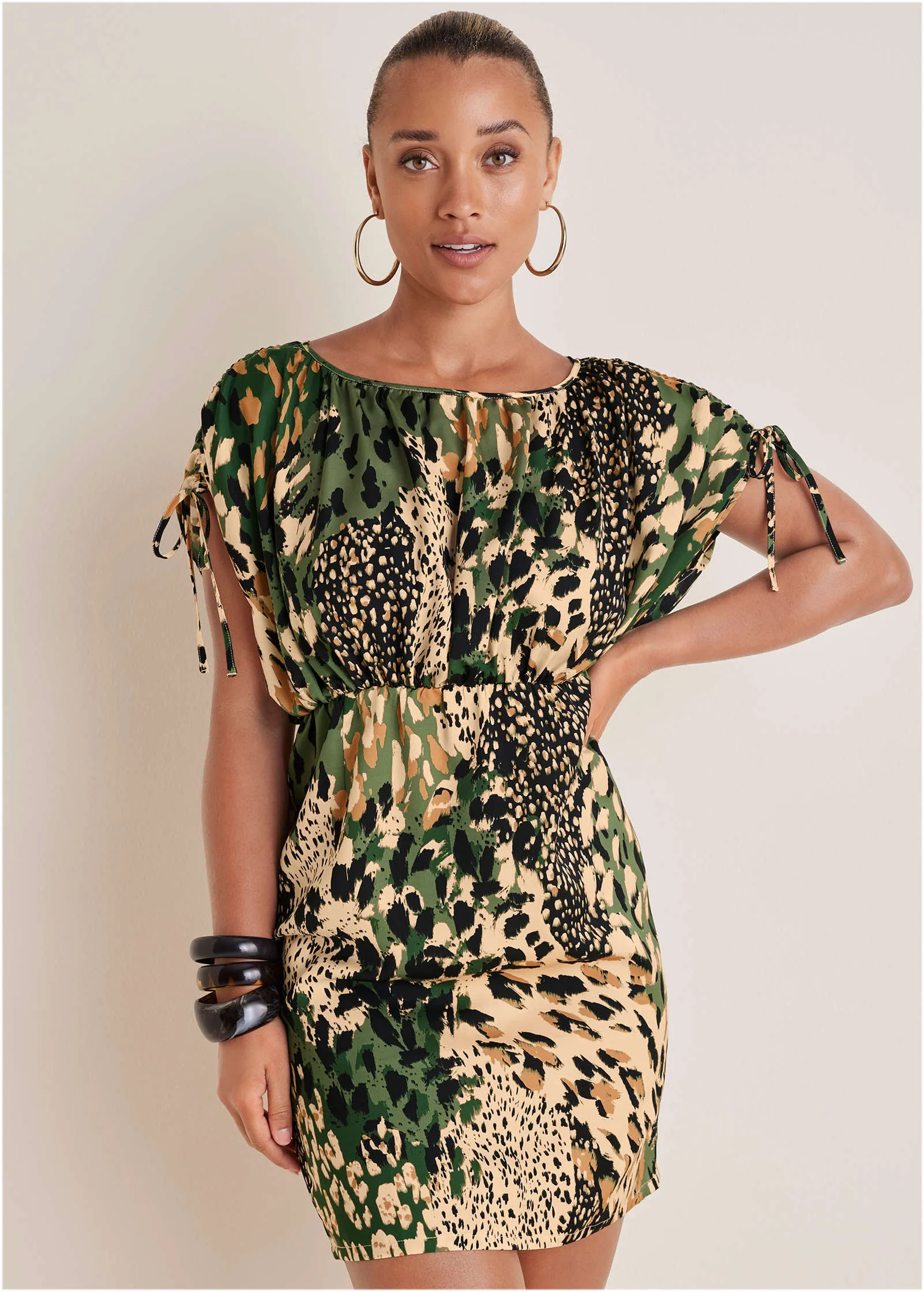 Boatneck Mini Dress - Brushed Animal sold by VENUS product image thumbnail 3