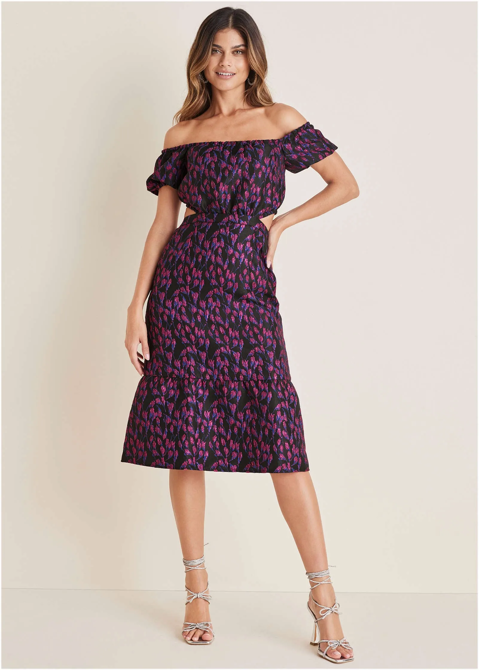 Jacquard Midi Dress - Blue Multi sold by VENUS product image thumbnail 3