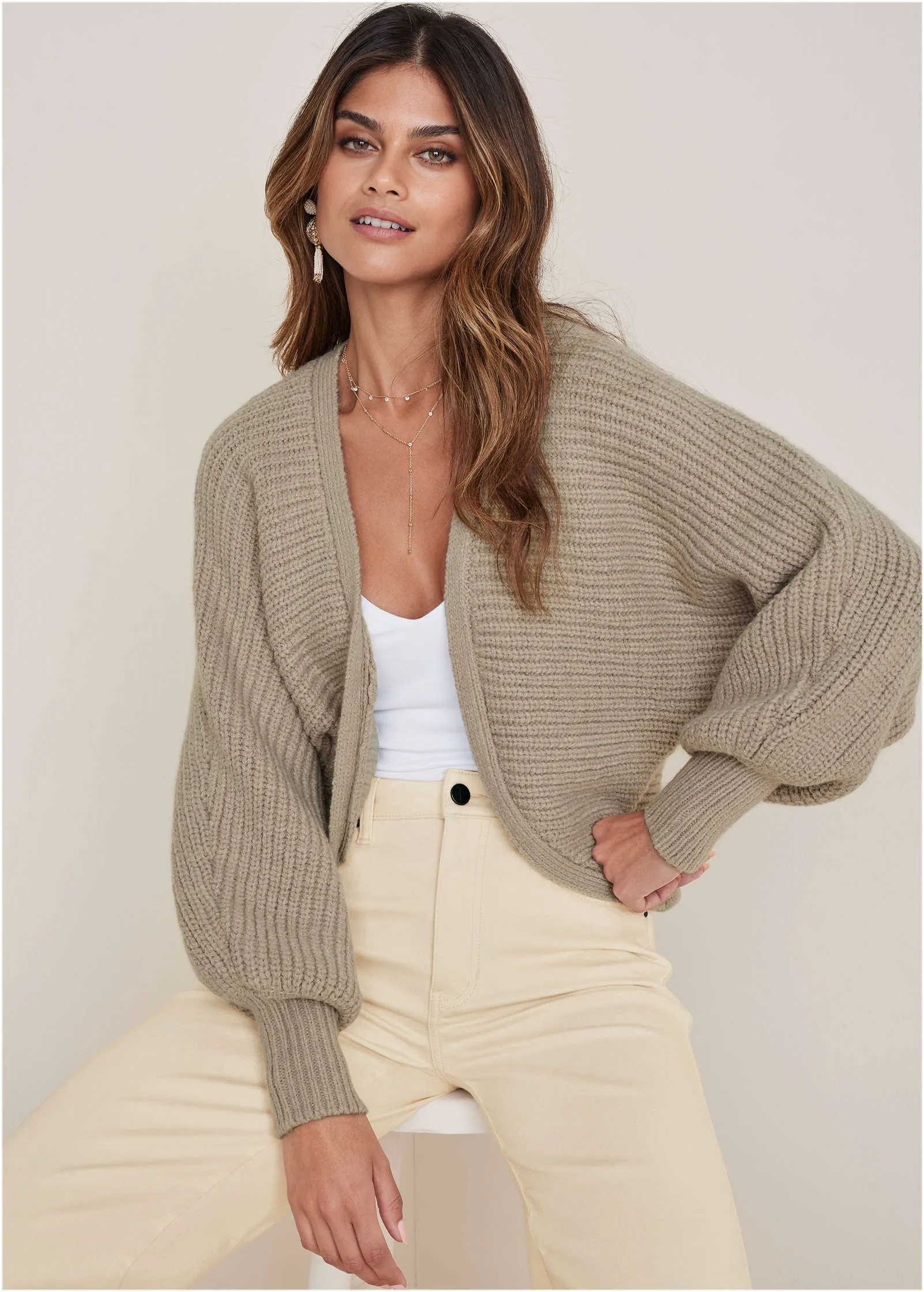 Shrug Cardigan - Oxford Tan sold by VENUS product image thumbnail 3