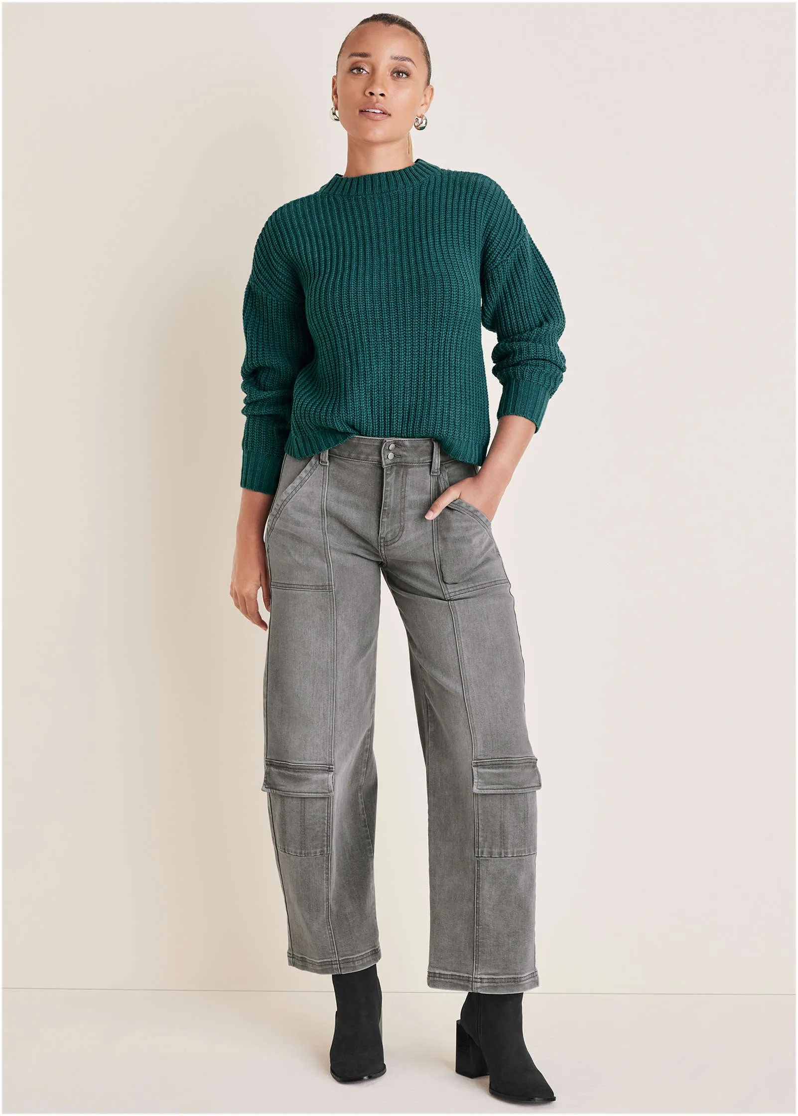 Button Back Detail Sweater - Deep Lake sold by VENUS product image thumbnail 2