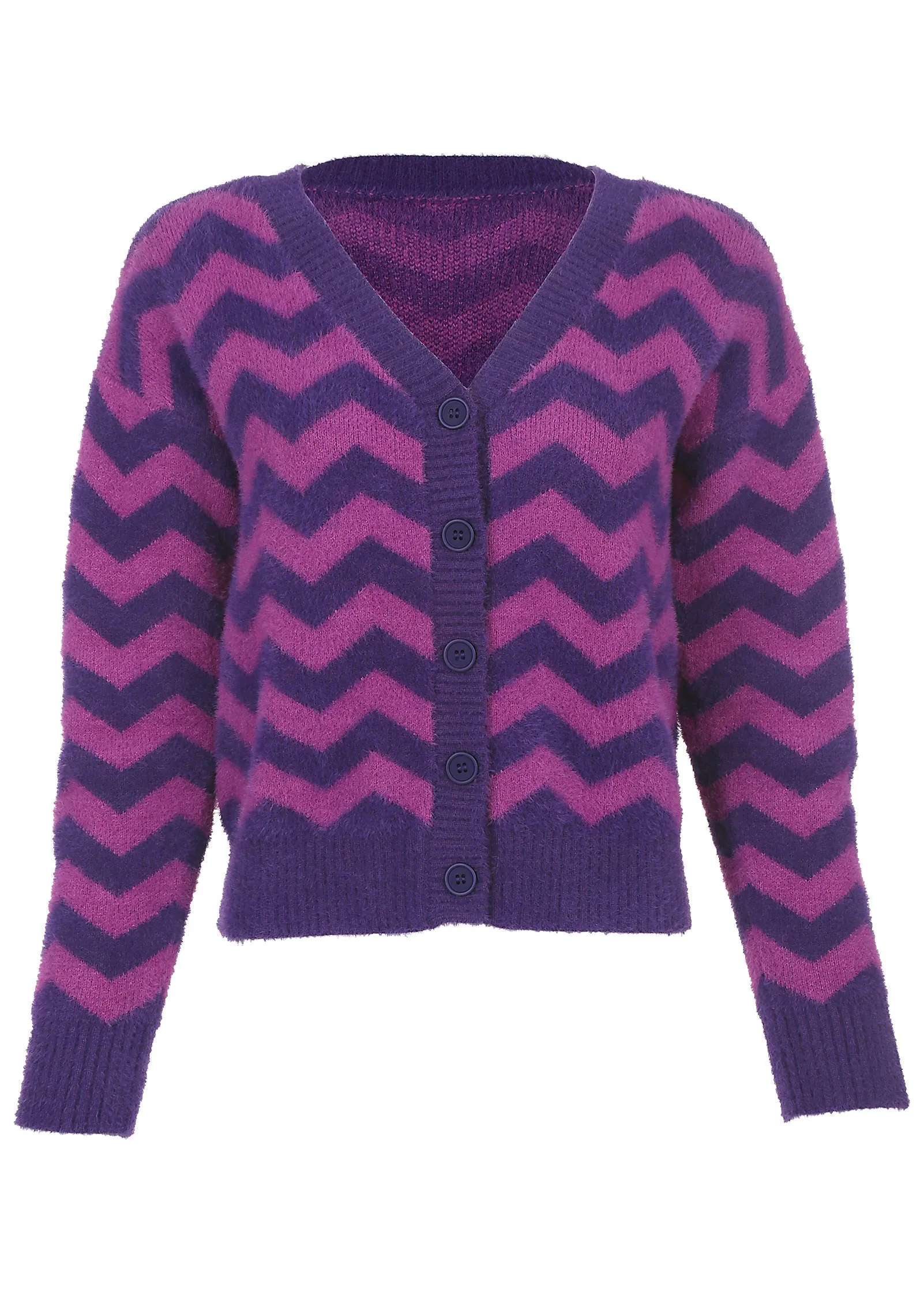 Printed Eyelash Cardigan - Violet Indigo sold by VENUS product image thumbnail 4