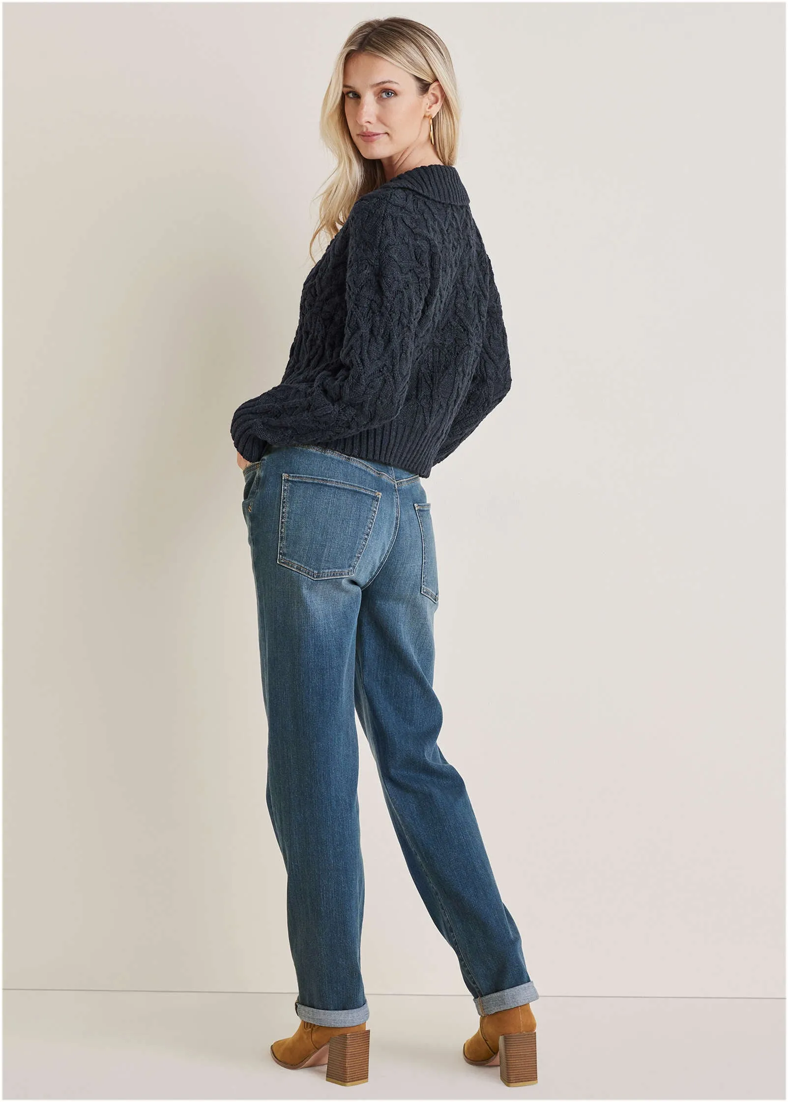 Cable Knit Cardigan - Navy sold by VENUS product image thumbnail 2